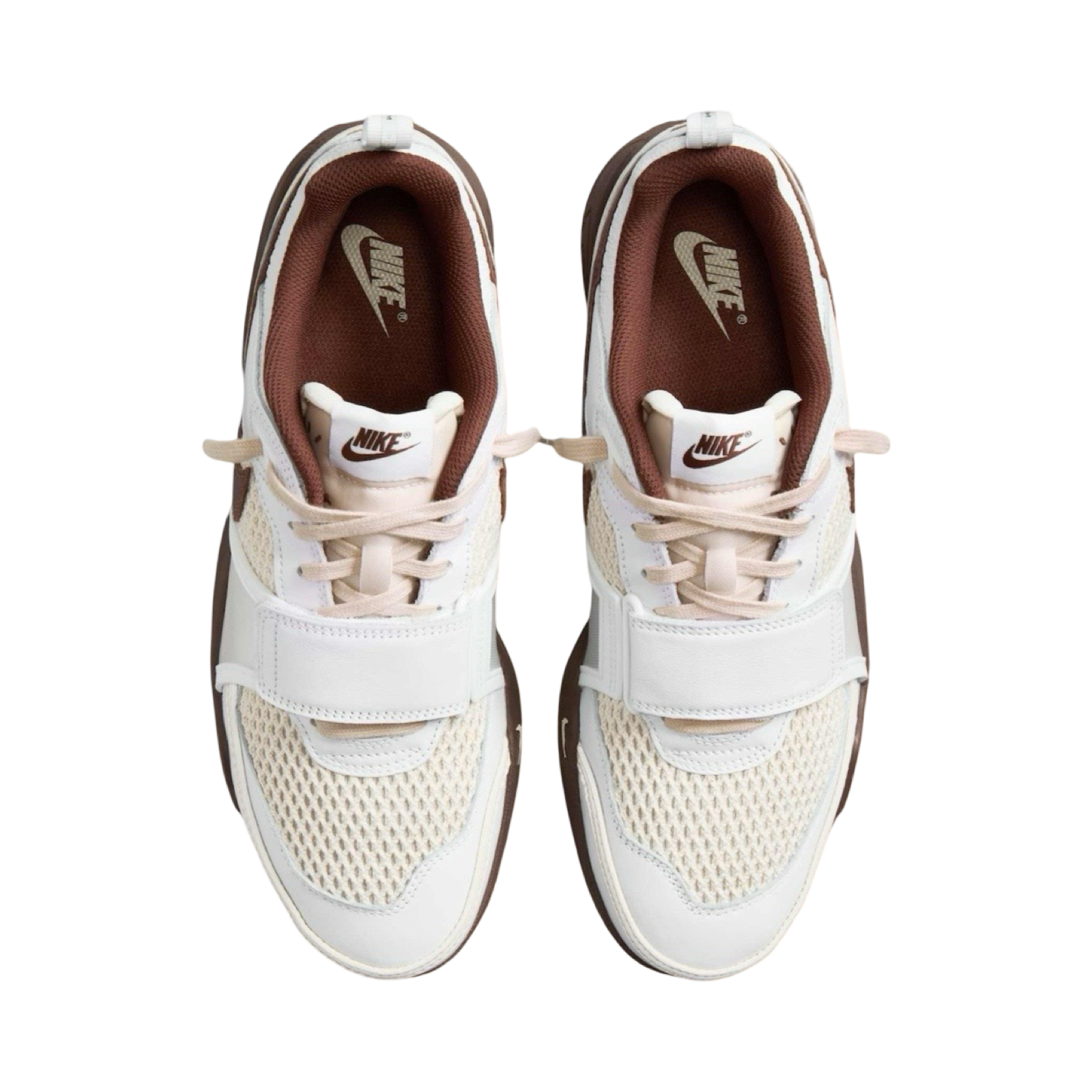 Nike x Travis Scott Zoom Field Jaxx Sneakers - White & Light Chocolate Colorway | Limited Edition Collaboration Shoes for Streetwear & Casual Outfits