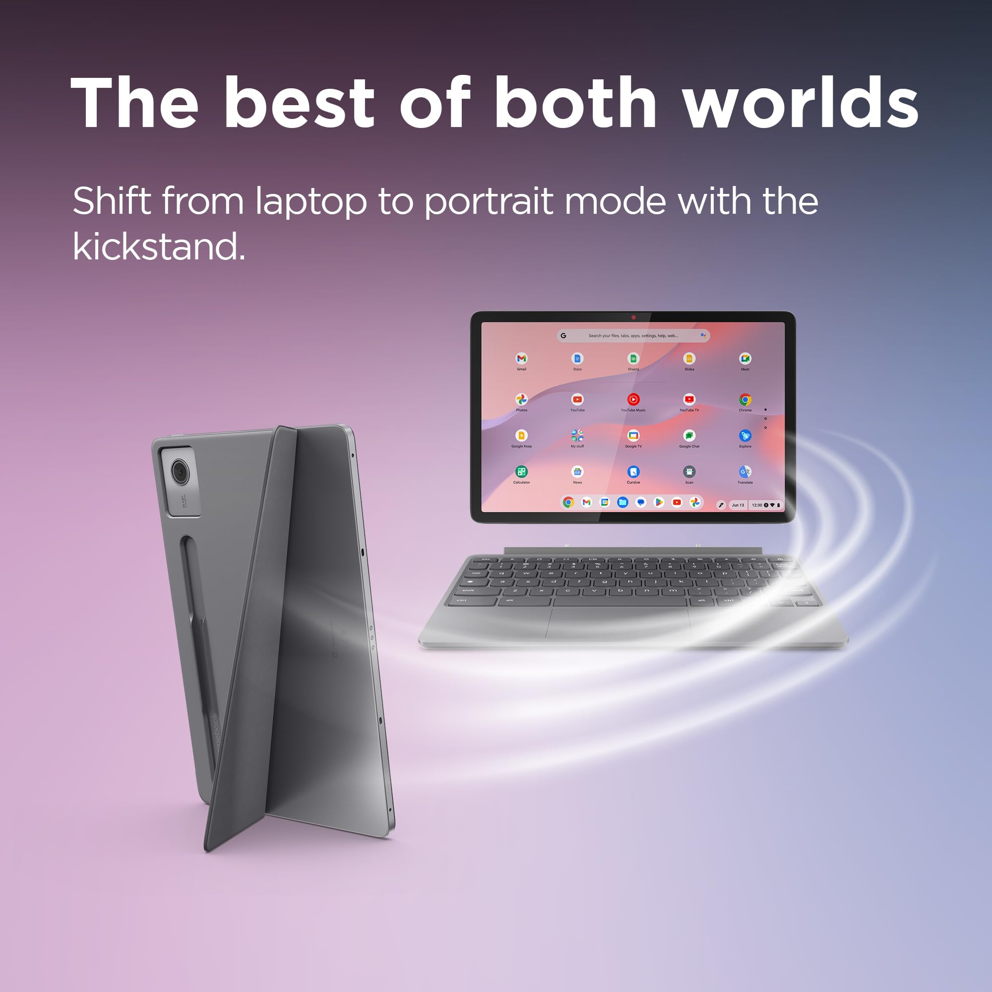Lenovo IdeaPad Chromebook Duet - 11 Inch FHD+ Touchscreen 2-in-1 Laptop with MediaTek Kompanio 838 Processor, 8GB RAM, 128GB Storage, Chrome OS | Includes USI Pen 2 & Detachable Keyboard | Perfect for Students, Remote Work & Travel