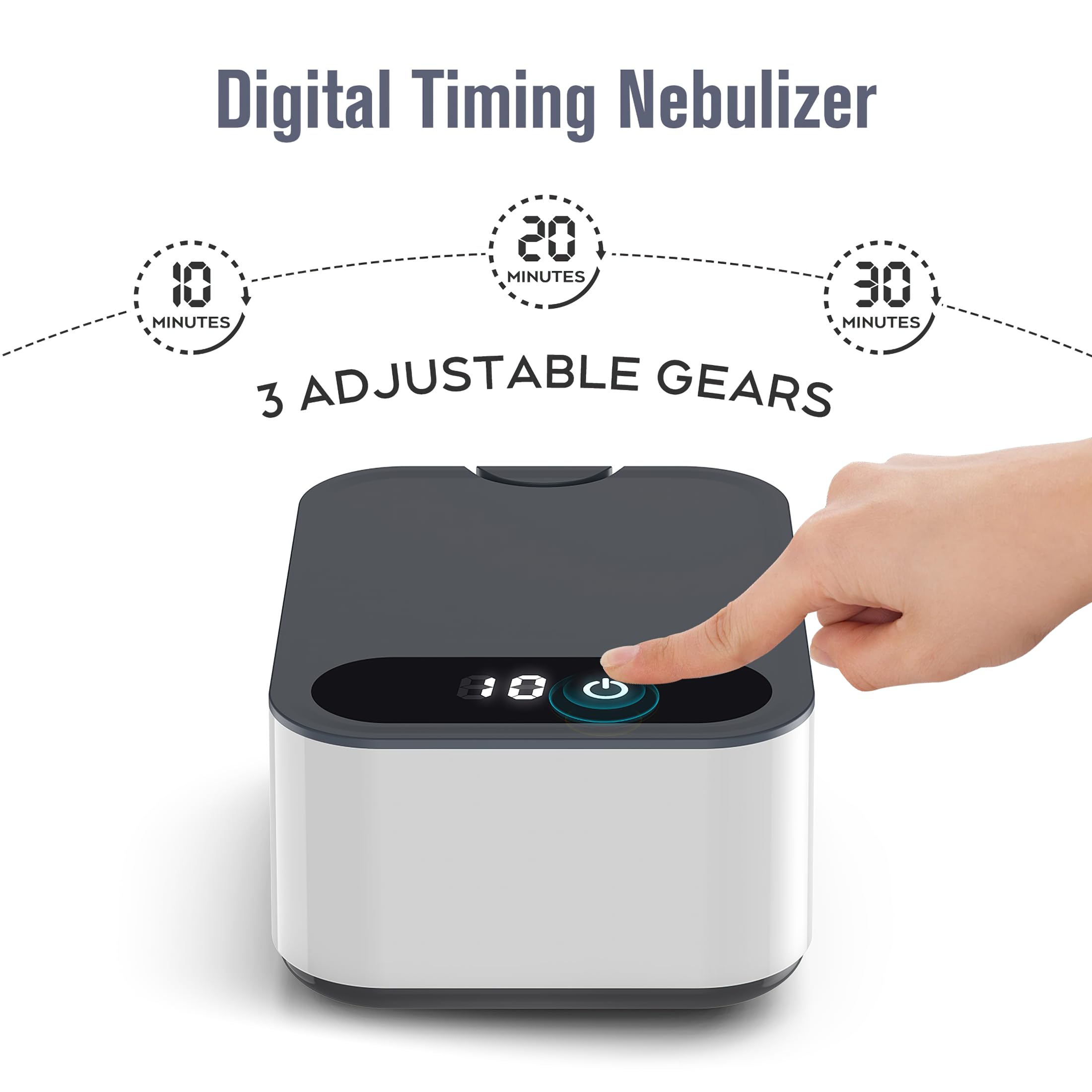 Portable Nebulizer Machine for Adults & Kids - Ochsner Connected Breathing Treatment with Mouthpiece & Mask - Perfect for Travel, Asthma, and Allergies Relief at Home or On-the-Go