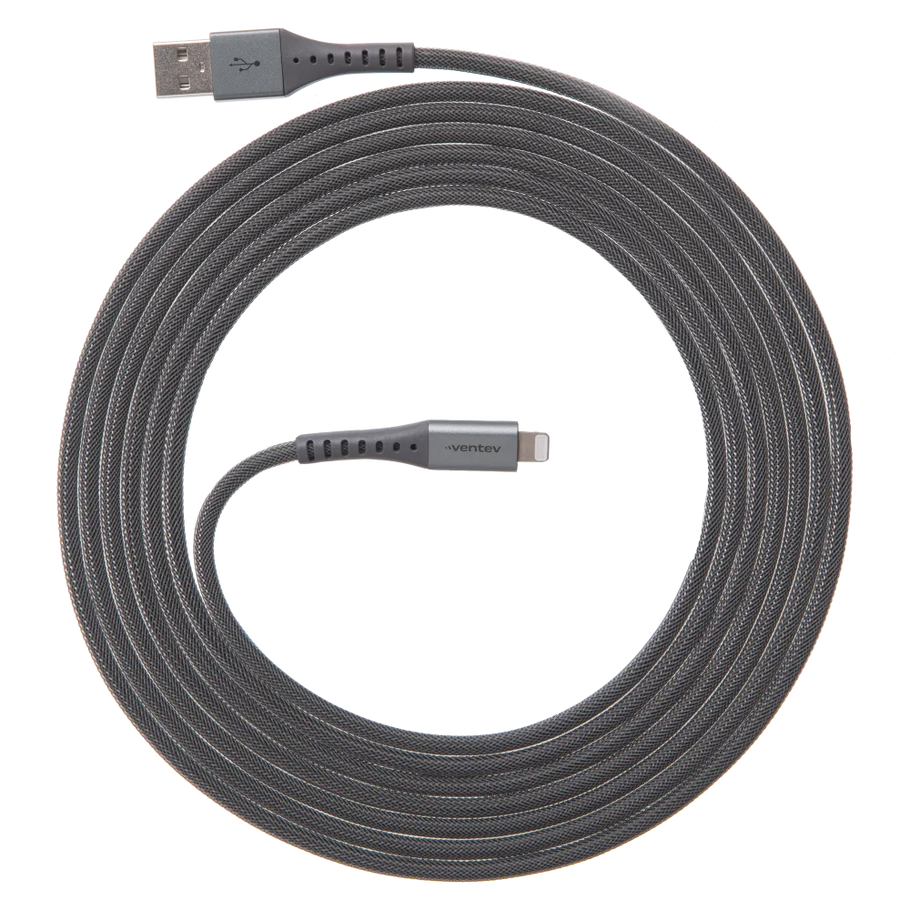Ventev Alloy Steel USB A to Lightning Cable - Durable Charging Cord for iPhone, iPad - Perfect for Home, Office & Travel
