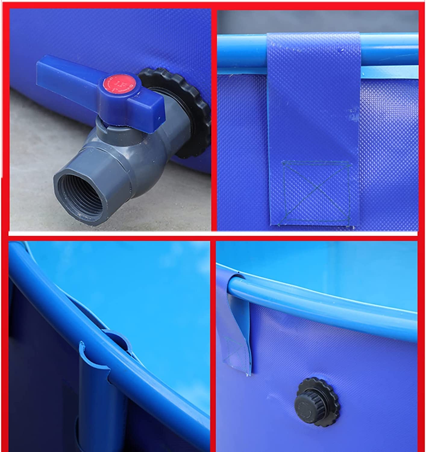 Durable PVC Canvas for Above Ground Ponds - 6.5ft x 3ft Collapsible Belt Frame Pool, Fish Pond & Water Storage Tank (3100L Capacity) | Perfect for Koi Culture, Agricultural Irrigation & Outdoor Use
