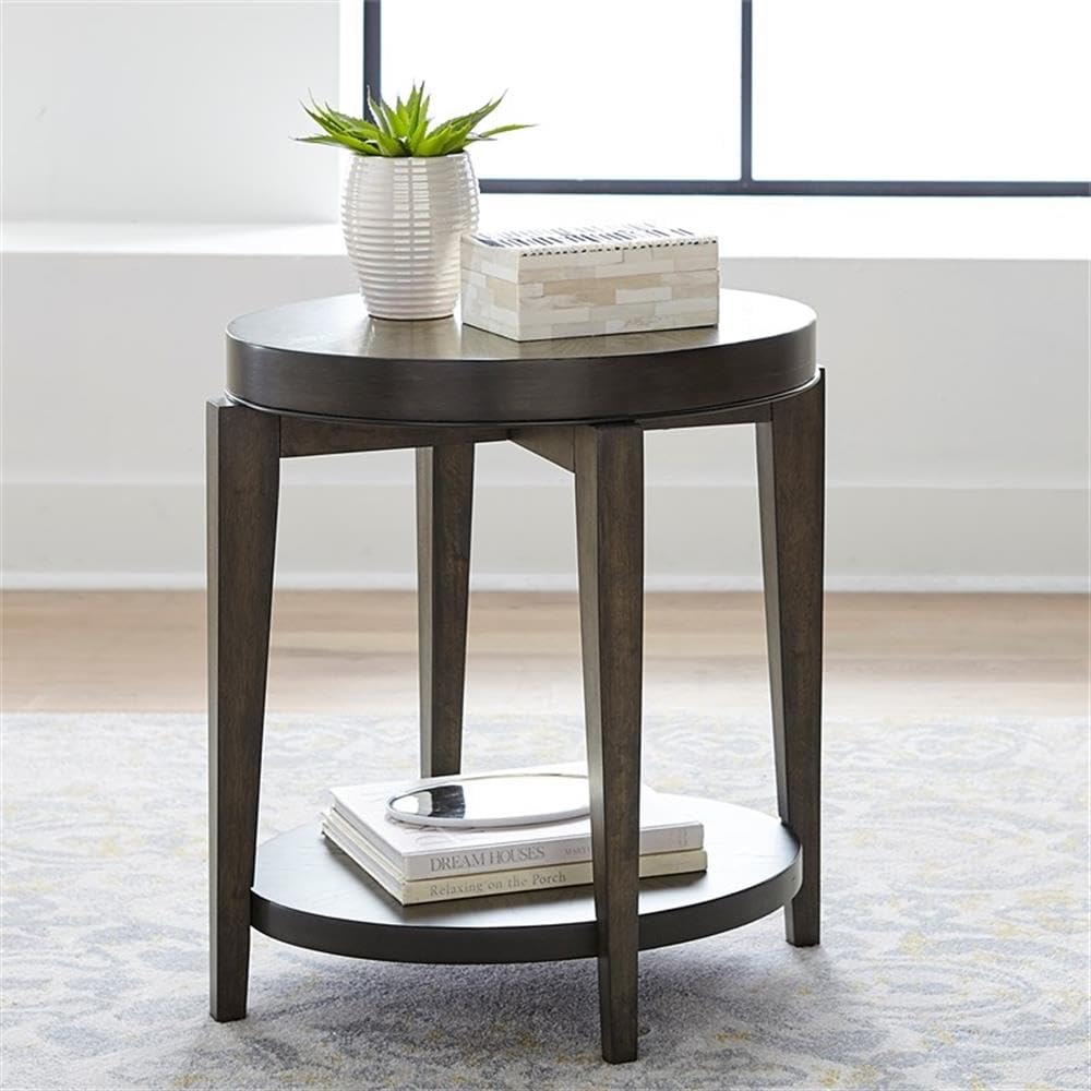 Liberty Furniture Industries Penton Oval Chair Side Table - Stylish End Table for Living Room, Bedroom & Office - Perfect for Coffee, Books & Decor