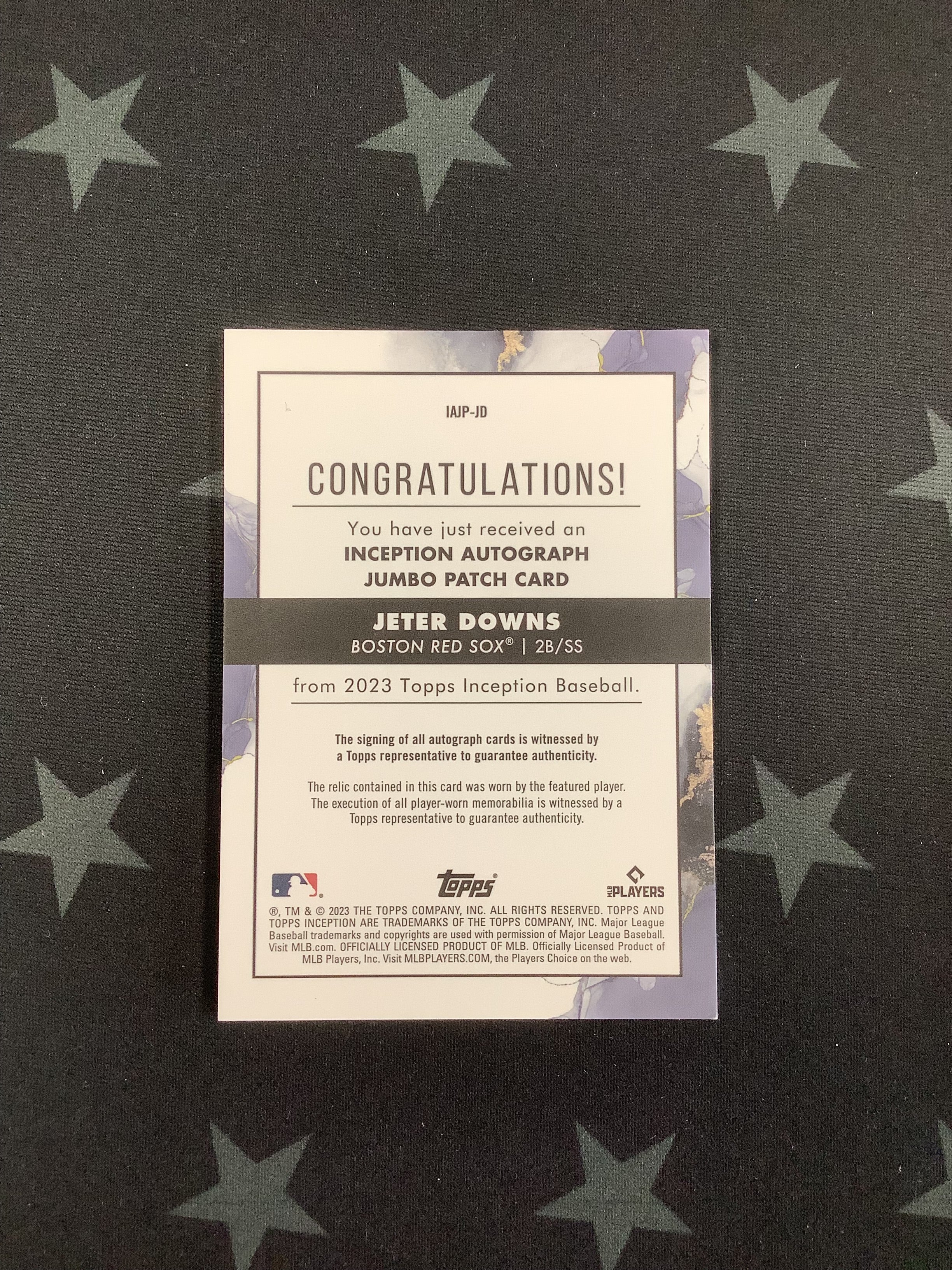 2023 Topps Inception Baseball Jeter Downs Rookie Jumbo Patch Auto #IAIP JD /99 - Rare Collectible for Baseball Fans & Sports Memorabilia Enthusiasts