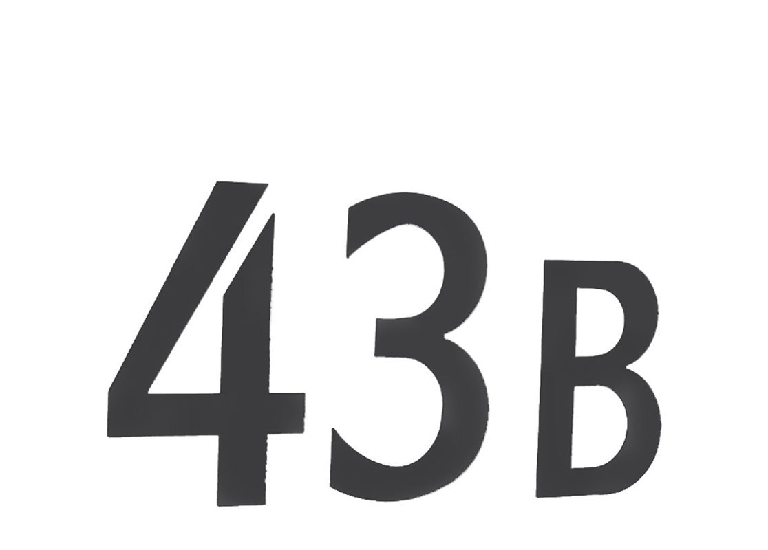 BB987 Self-Adhesive Mailbox Number 7 - Brushed Stainless Steel Black House Numbers for Mailbox, Door & Apartment - Weatherproof Address Plaque for Outdoor Use