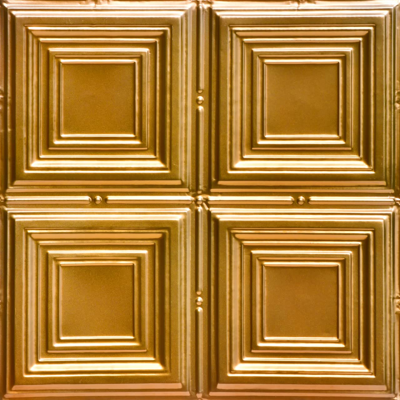 Shanko SKPC320 24x24 Cubism Stamped Metal Ceiling Tile - Lincoln Copper (Pack of 12, 48 sq ft) | Vintage Home Decor for Kitchen, Bathroom & Restaurant Renovation