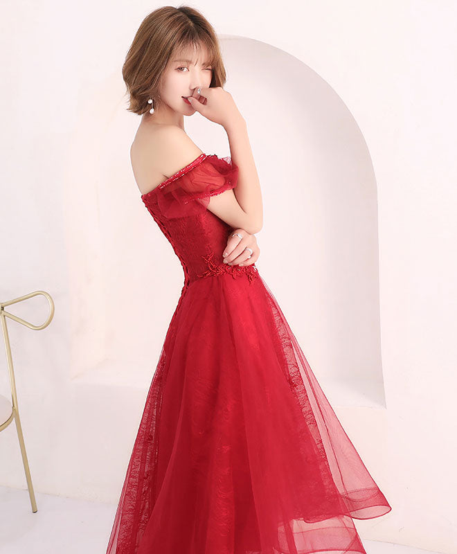 Elegant Burgundy Lace Short Prom Dress for Women - Sexy Burgundy Evening Party Gown - Perfect for Homecoming, Cocktail Parties & Formal Events