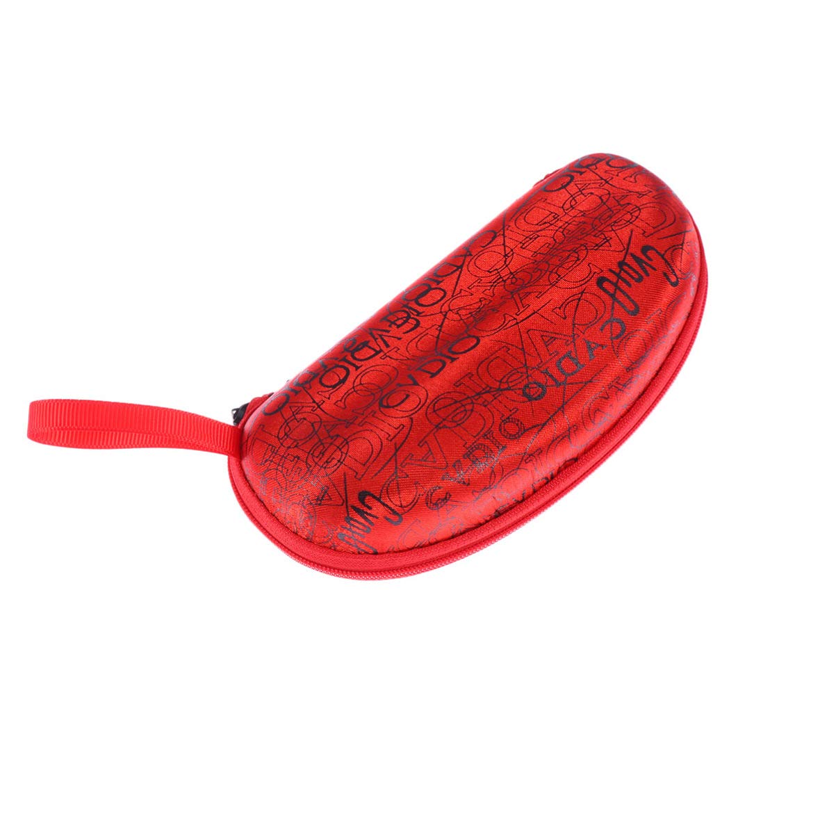 VOSAREA EVA Peanut Shaped Sunglasses Case with Zipper - Portable Universal Eyewear Storage Box for Men & Women (Red) - Perfect for Travel, Beach, Outdoor Activities & Daily Use