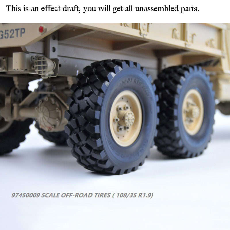 1/12 Scale Cross RC HC6 6x6 Off-Road Military Truck Model Kit - Metal Axles, Motor & LED Lights - US Stock | Hobby, Simulation & Collectible for RC Enthusiasts (Perfect for Terrain Crawling & Military Vehicle Displays)