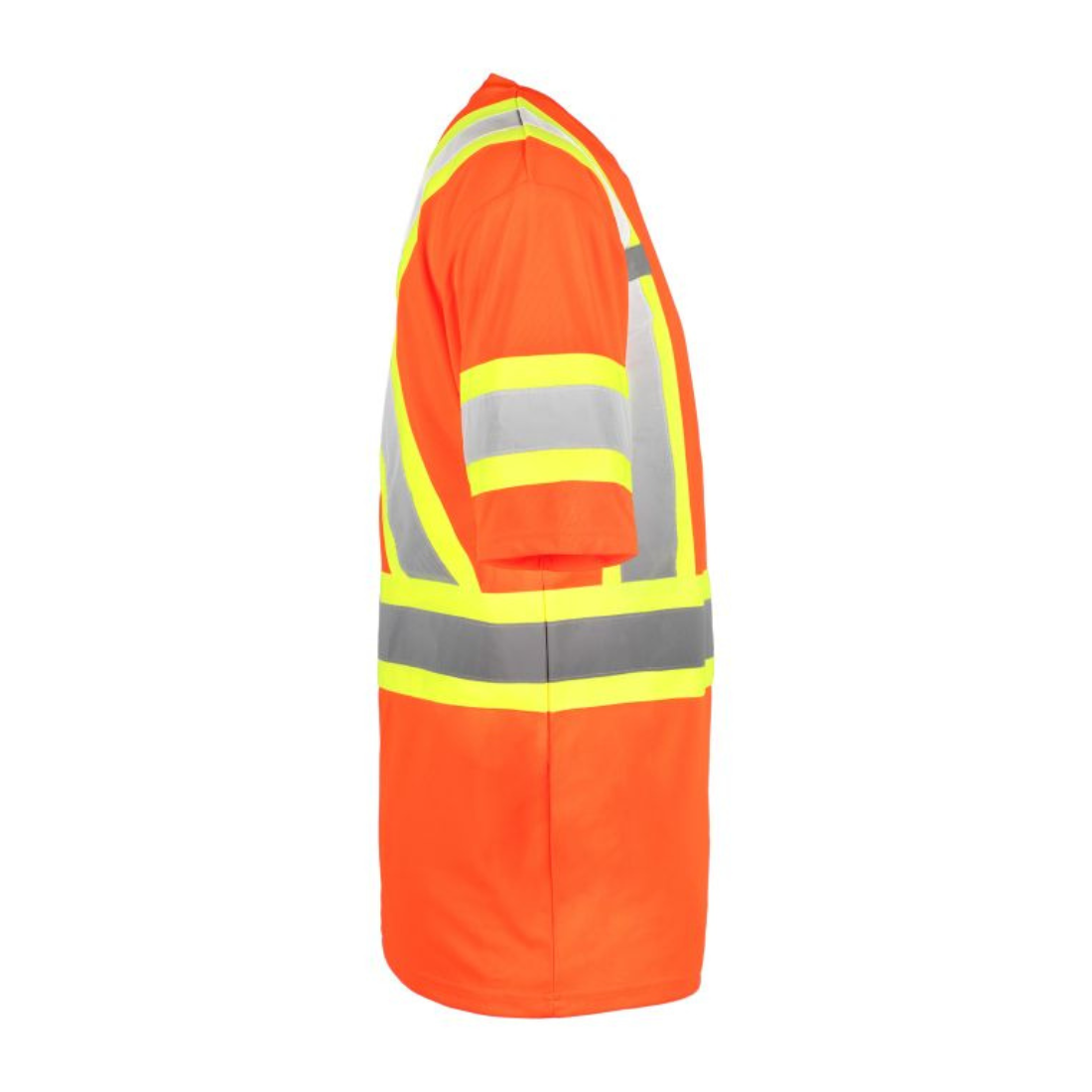 High Visibility Short Sleeve Work T-Shirt - ANSI Certified Safety Shirt for Construction & Outdoor Work - Bright Orange Reflective Workwear for Day & Night Visibility