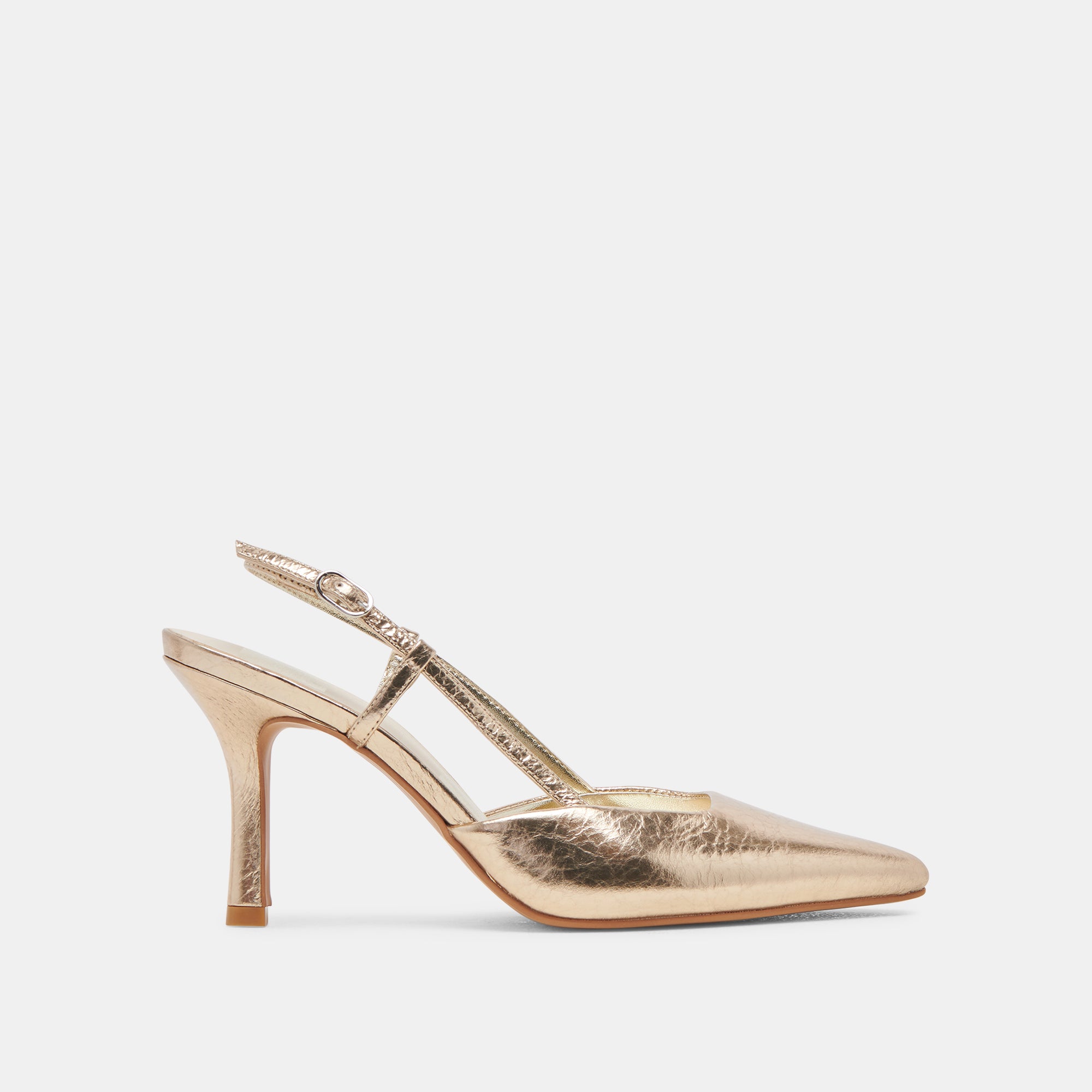 Distressed Leather Gold Heels for Women - Elegant High Heels for Parties, Weddings & Evening Events