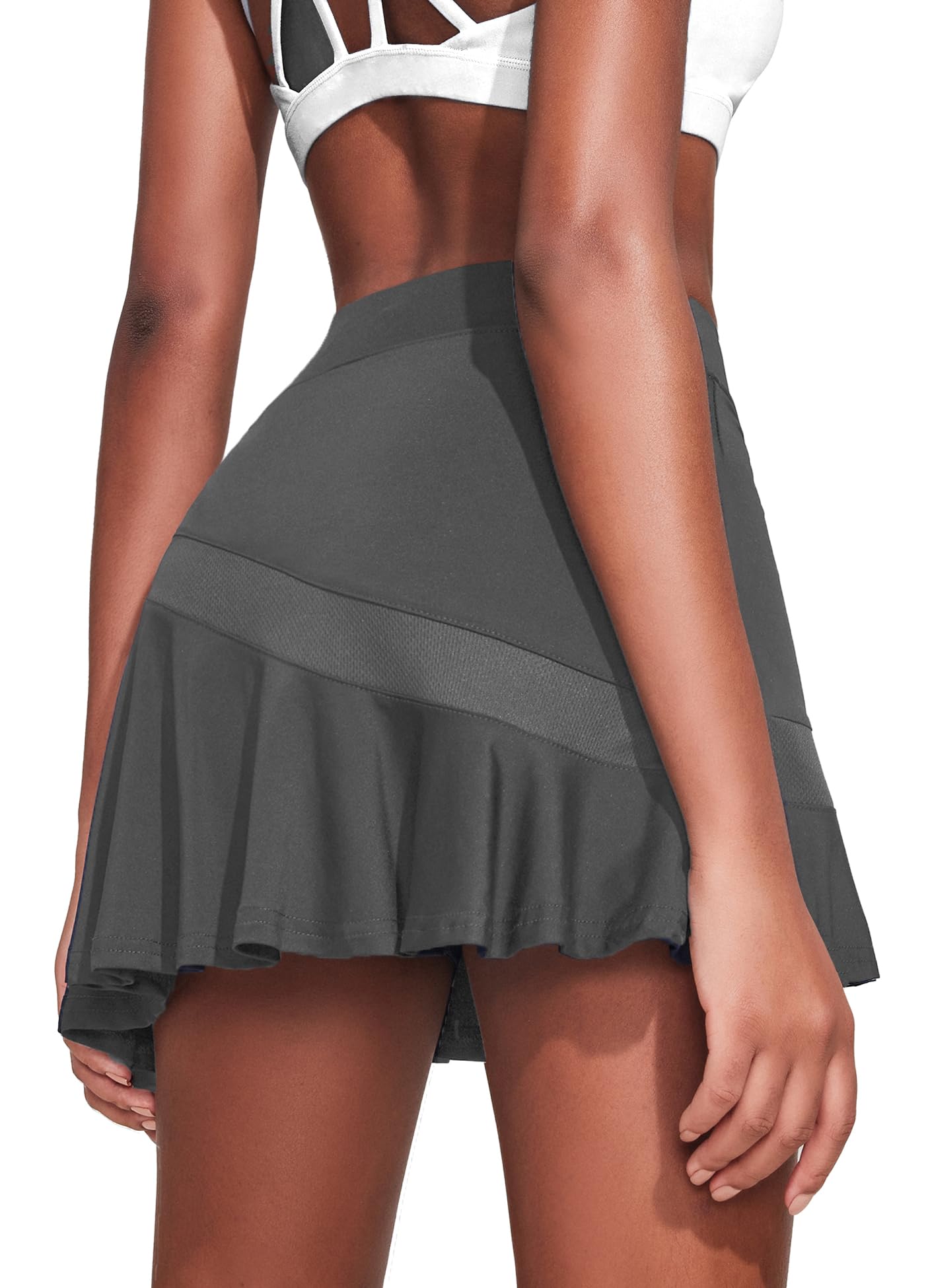 Ekouaer Women's Pleated Tennis Skirt - Athletic Golf Skorts with Pockets, Lightweight Running Workout Skirt for Tennis, Golf, Yoga & Gym Activities