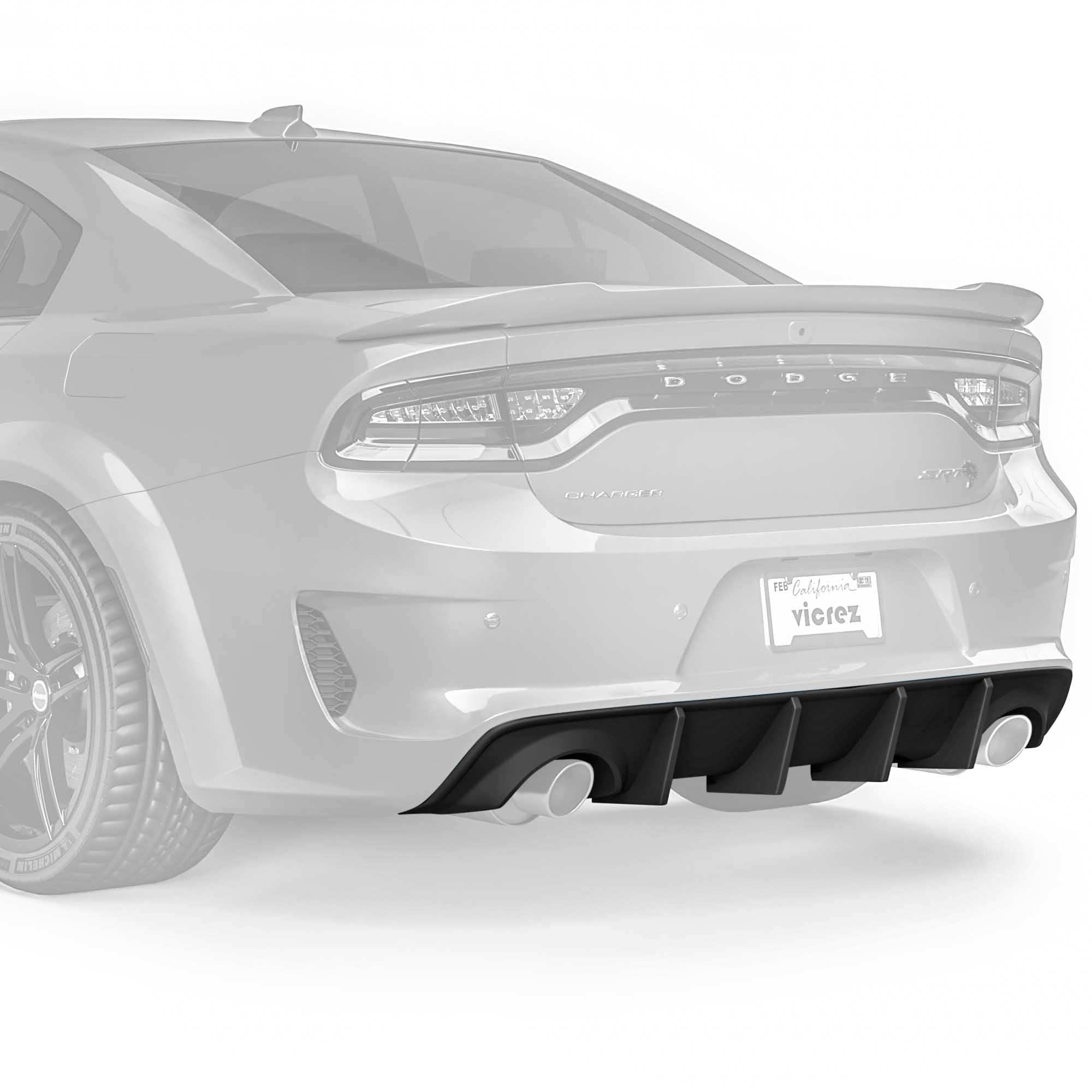 Vicrez V3R Style Rear Diffuser vz102166 for Dodge Charger Widebody 2015-2022 - High-Performance Carbon Fiber Diffuser for Enhanced Aerodynamics & Aggressive Styling - Perfect for Racing, Car Shows & Street Performance Upgrades