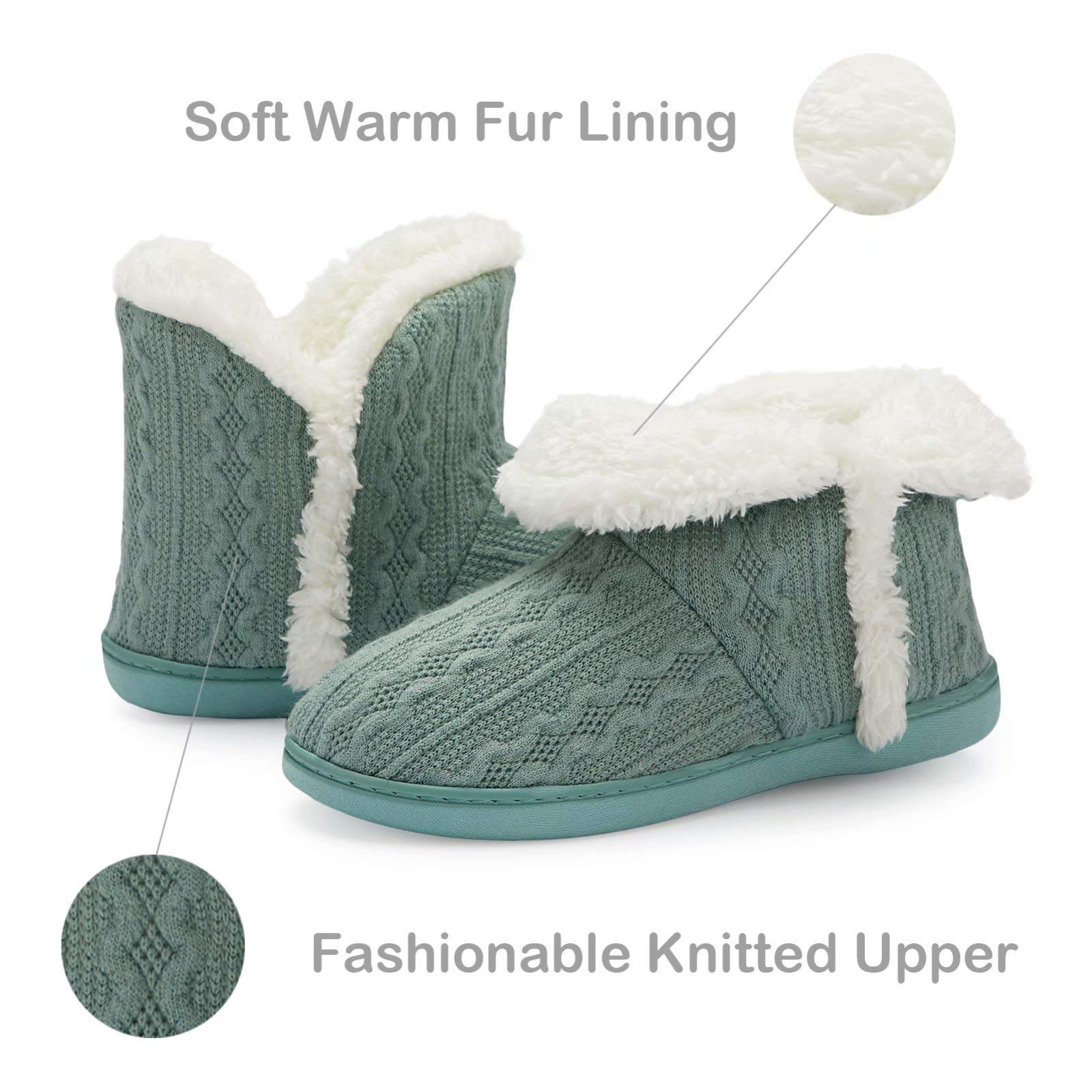 TUOBUQU Women's Cozy Fluffy Plush Bootie Slippers - Indoor/Outdoor Winter House Shoes with Non-Slip Sole for Home, Office & Travel Comfort