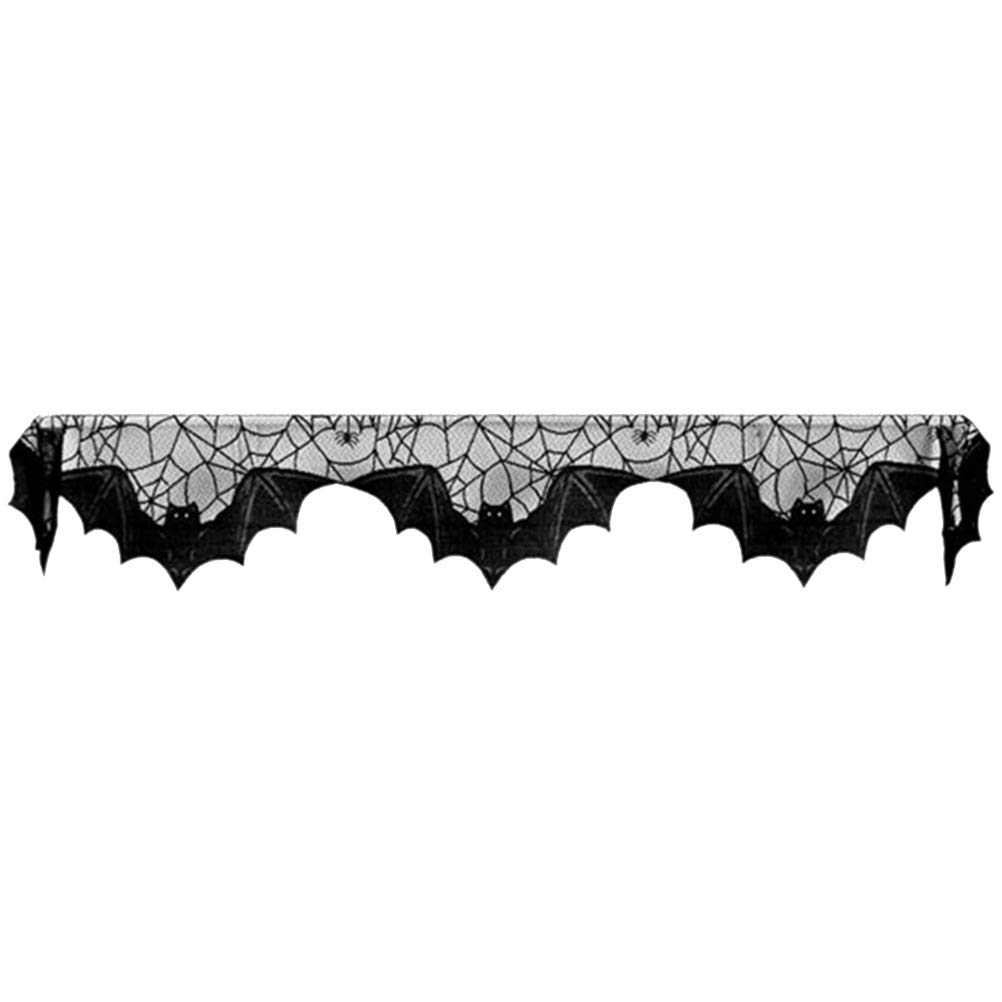 EXCEART Black Lace Table Runner - Elegant Halloween Dining Table Decor, Fireplace Cloth & Spider Web Board Game Decoration (20x72 Inches) - Perfect for Gothic Parties, Home Decor & Spooky Themed Events
