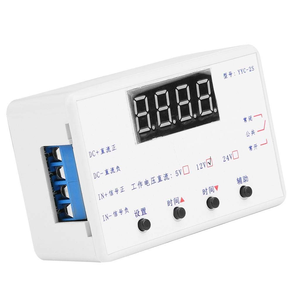 YYC-2S Adjustable Timer Relay Module with LED Display - 12V Plastic Relay Board for Solenoid Valves, Motors, Light Belts | Perfect for Industrial Automation, Home DIY Projects & Electrical Control Systems