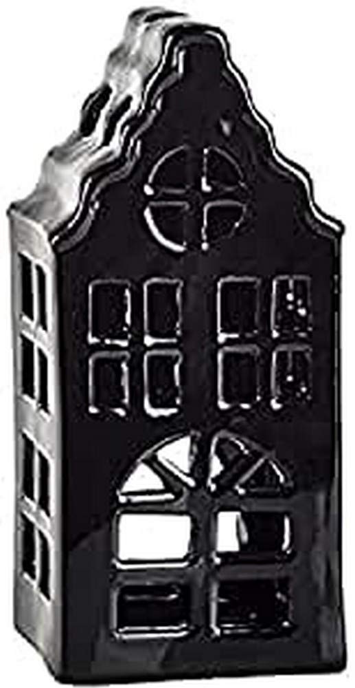 Premium Black Ceramic House Planter 17 cm - Elegant Indoor & Outdoor Home Decor for Succulents, Herbs, and Small Plants