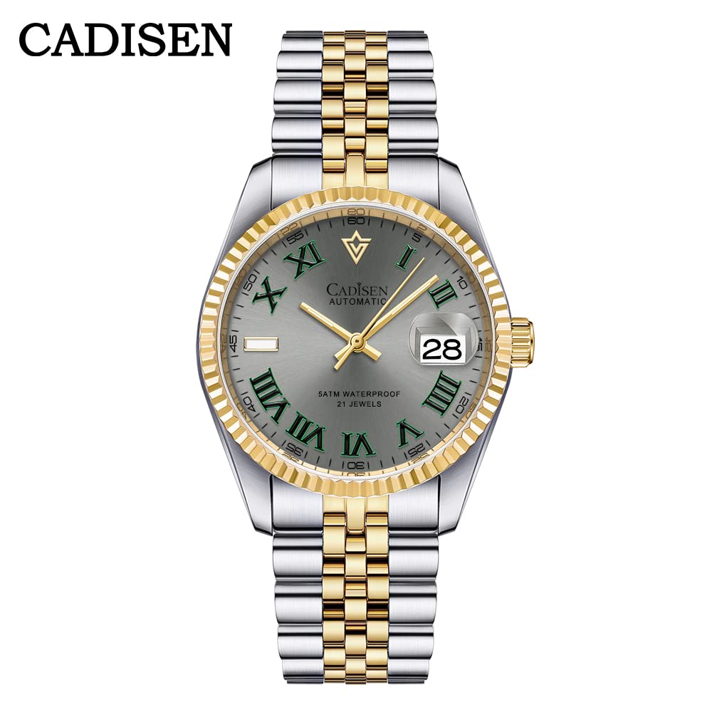 CADISEN Automatic Men's Watch with Japan 8215 Mechanical Movement - Waterproof Classic Design Stainless Steel Wristwatch for Business, Casual & Formal Occasions
