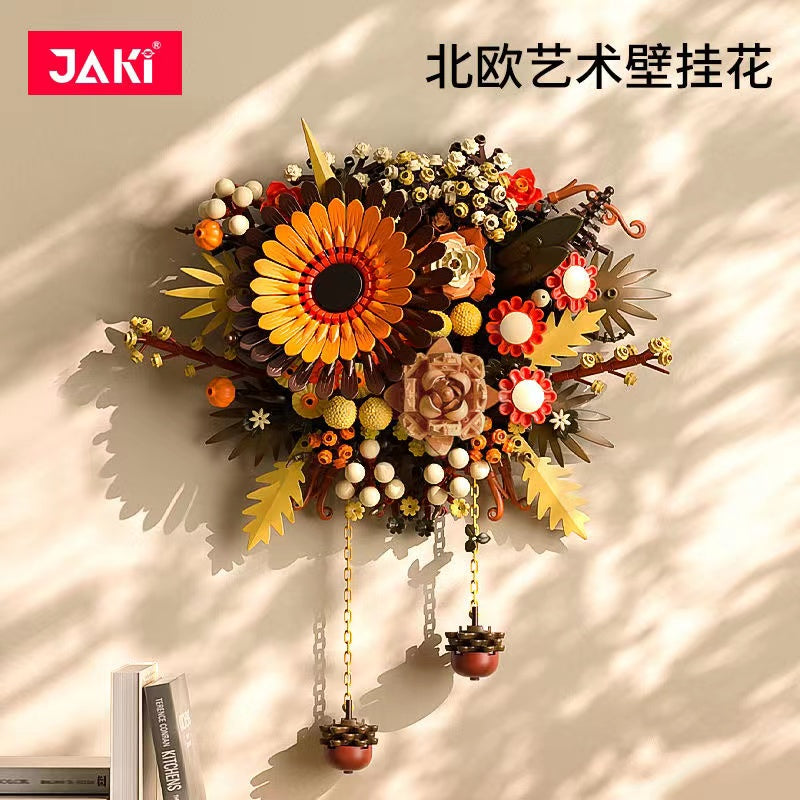 Nordic Art Wall Flower - JAKI JK2511 Handmade Floral Wall Decor for Home & Office, Perfect for Living Room, Bedroom, and Wedding Decorations