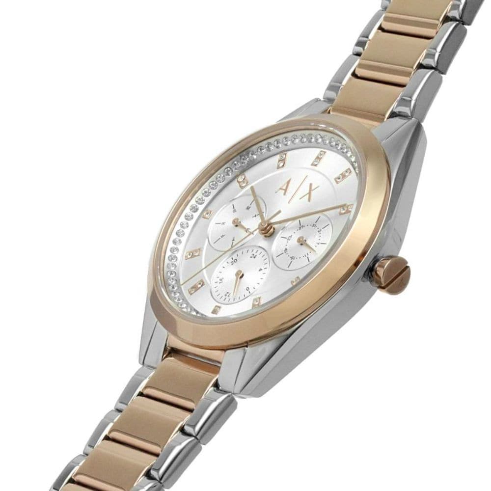 ARMANI EXCHANGE AX5655 Women's Two-Tone Stainless Steel Watch - Water Resistant, Date Display - Perfect for Office, Party & Everyday Wear