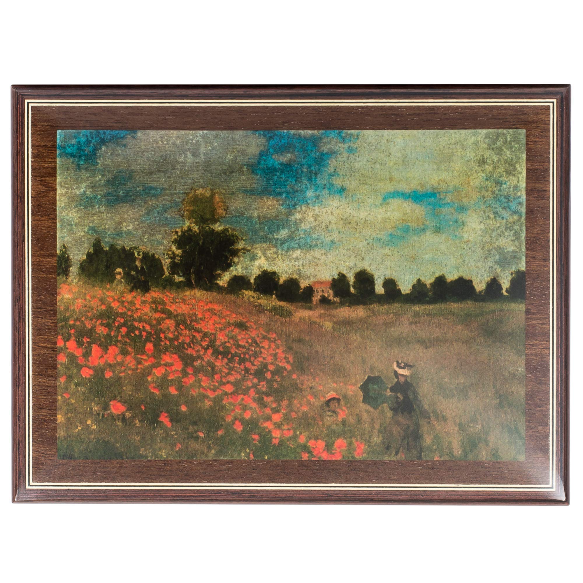 Monet Poppy Field Art Music Box - Handcrafted Jewelry Box with Customizable Tunes | Perfect Gift for Art Lovers & Home Decor