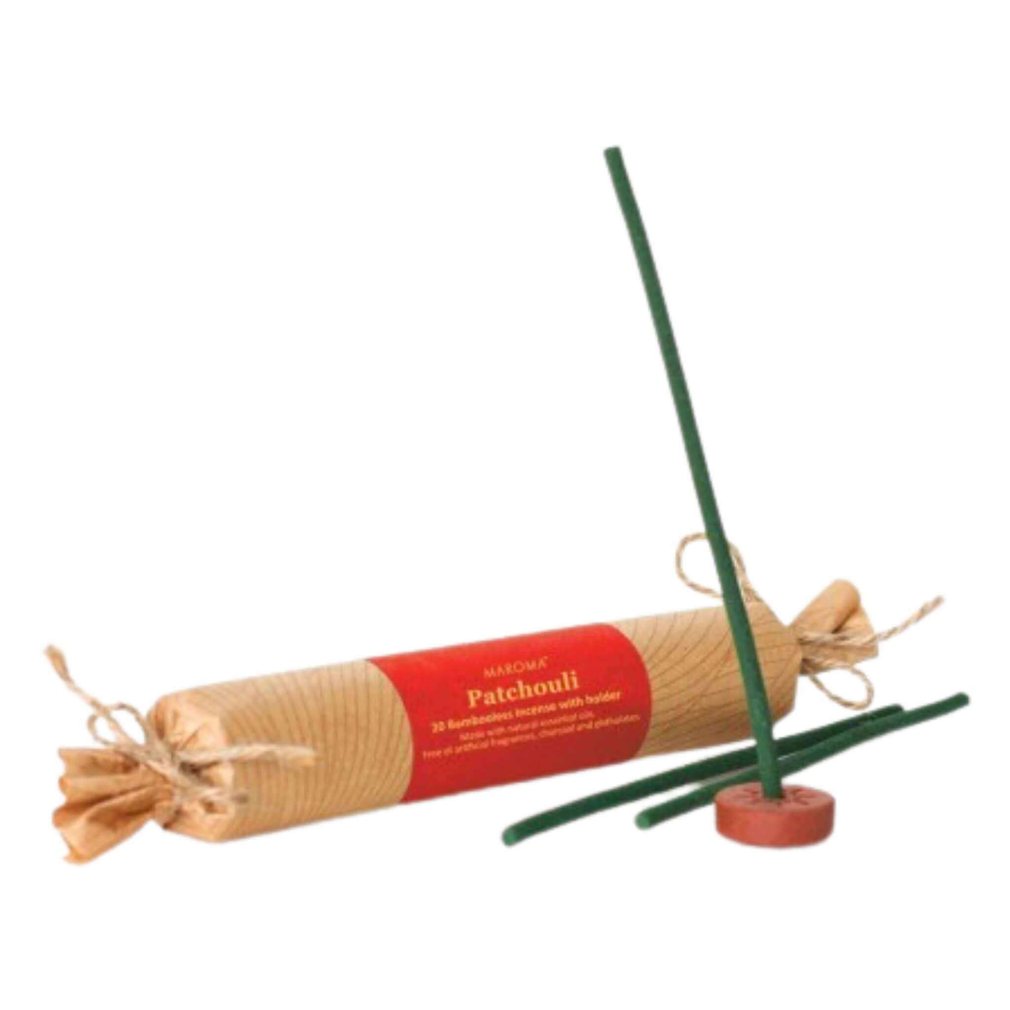 Bambooless Patchouli Incense Sticks with Holder - 20 Pack | Aromatherapy, Meditation & Home Fragrance