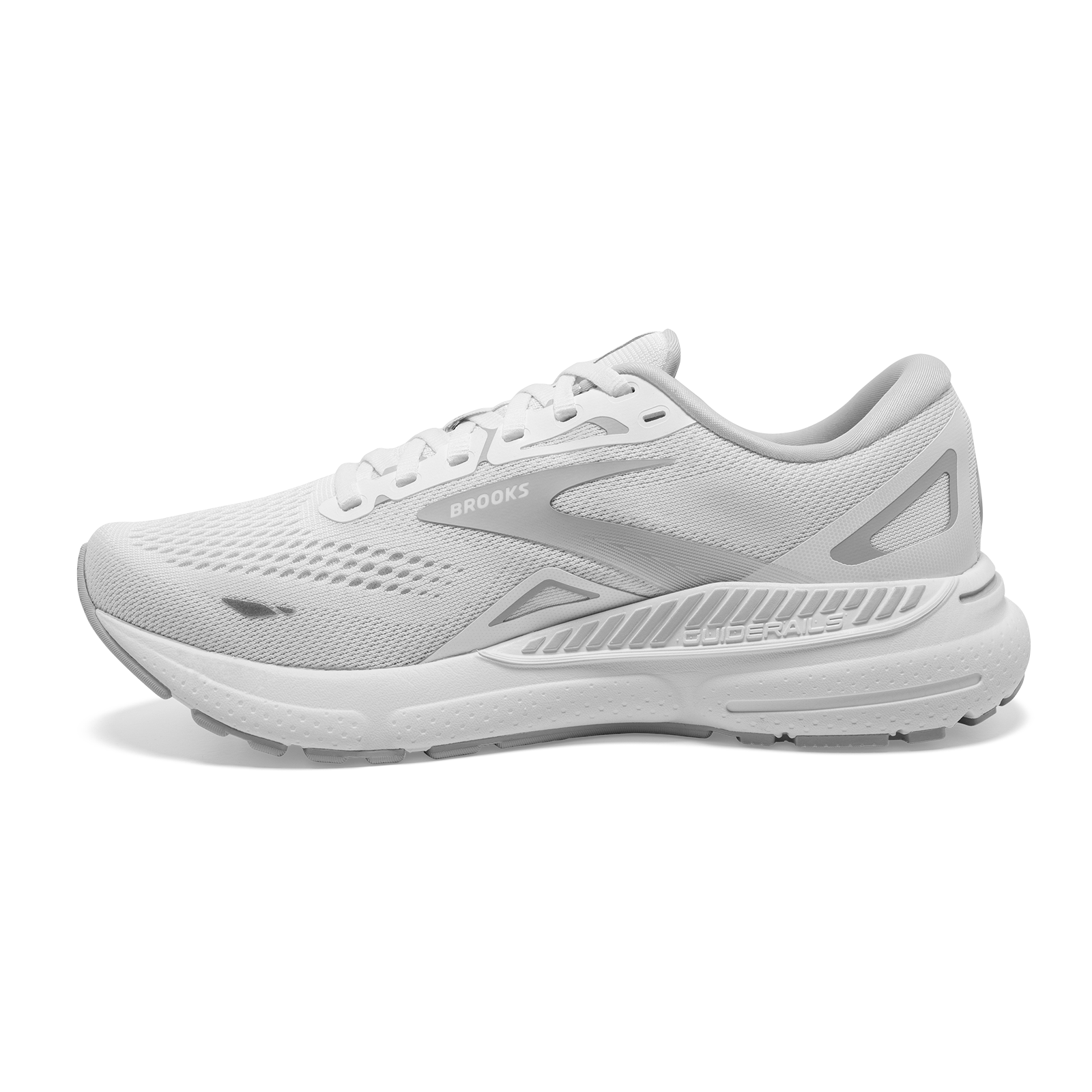 Brooks Adrenaline GTS 23 Women's Running Shoes - White/Oyster/Silver - Stability & Cushion for Road Running, Jogging & Workouts