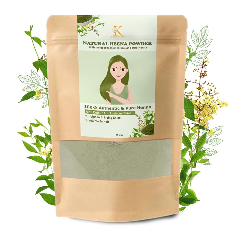 Kimayra World Organic Natural Herbal Henna Powder (75g) - Chemical-Free Hair Color & Care for Extra Smooth & Silky Hair | Perfect for DIY Hair Coloring, Conditioning, and Natural Gray Coverage at Home