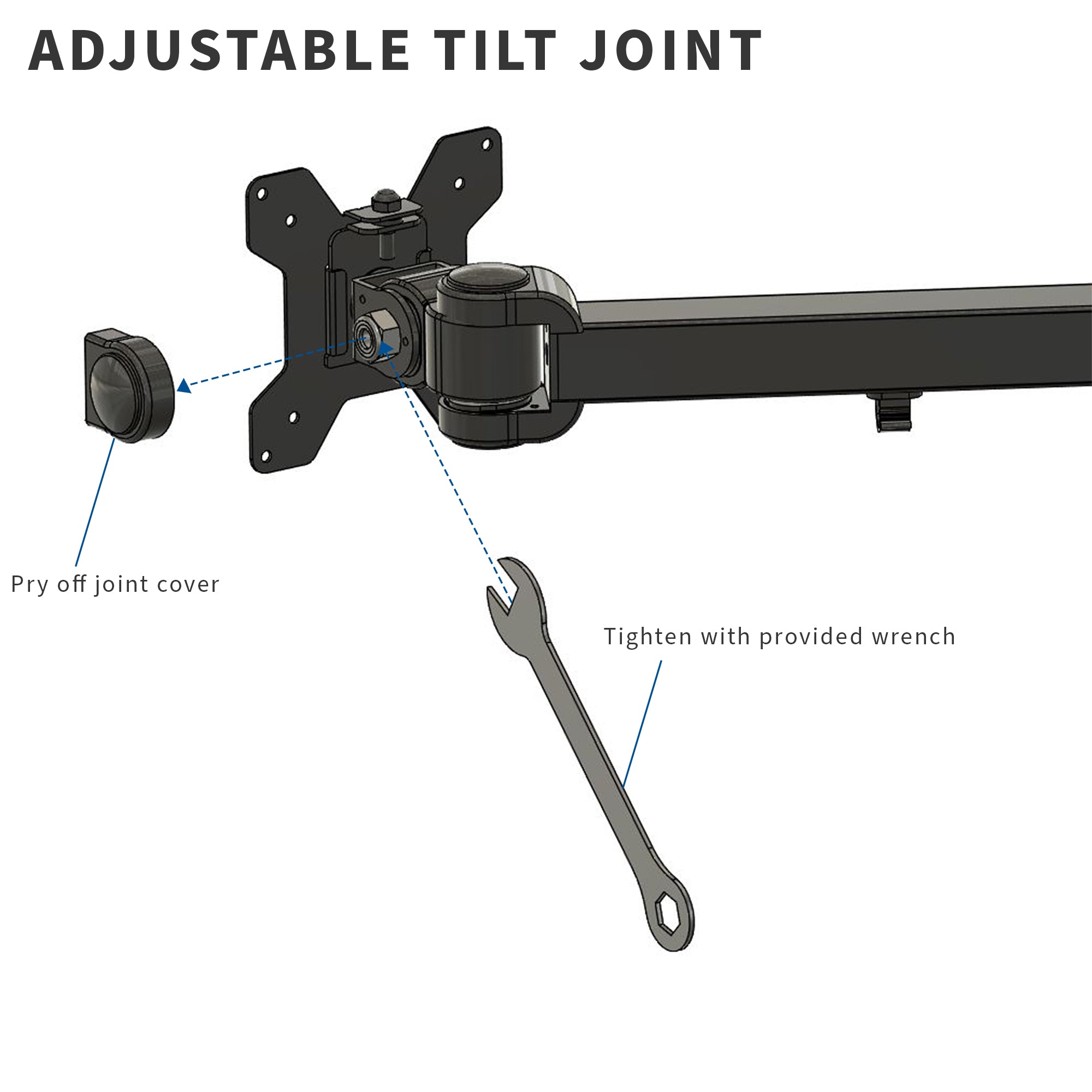 Hex 23 to 32 Inch Monitor Desk Mount - Adjustable VESA Stand for Computer Screens | Perfect for Home Office, Gaming & Workspace Setup