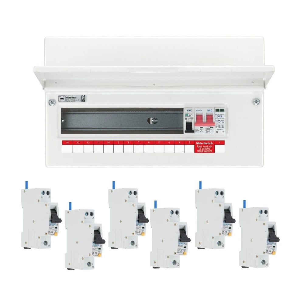 BG Fortress 12 Way 100A Main Switch Consumer Unit with SPD & RCBOs - Electrical Distribution Panel for Home & Commercial Use