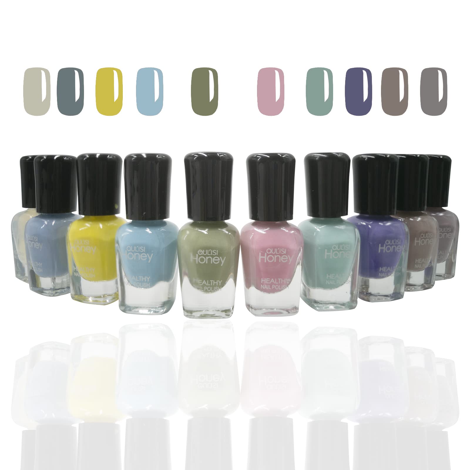 OUL'ISI Quick Dry Peel Off Nail Polish Set - 10 Organic Water-Based Colors for Women, Perfect for Home & Salon Use