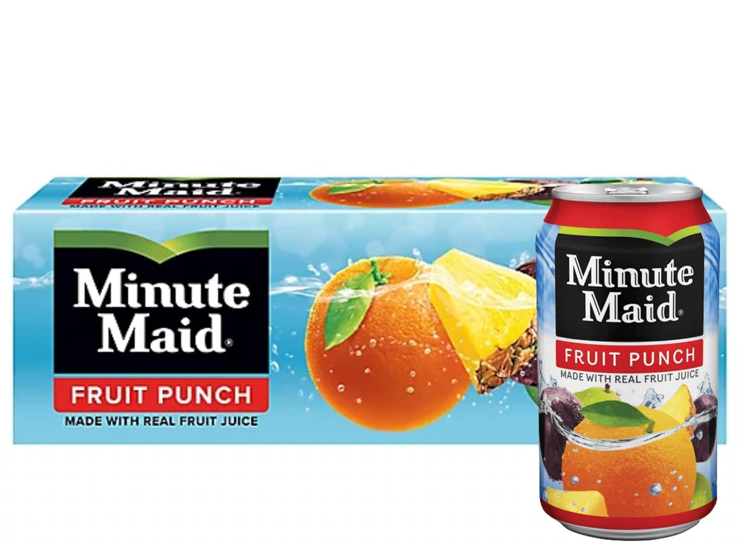 MinuteMaid Fruit Punch Juice Drink - 12 Fl Oz Cans (Pack of 24) - Made with Real Fruit Juice - Perfect for Parties, Picnics & School Lunches