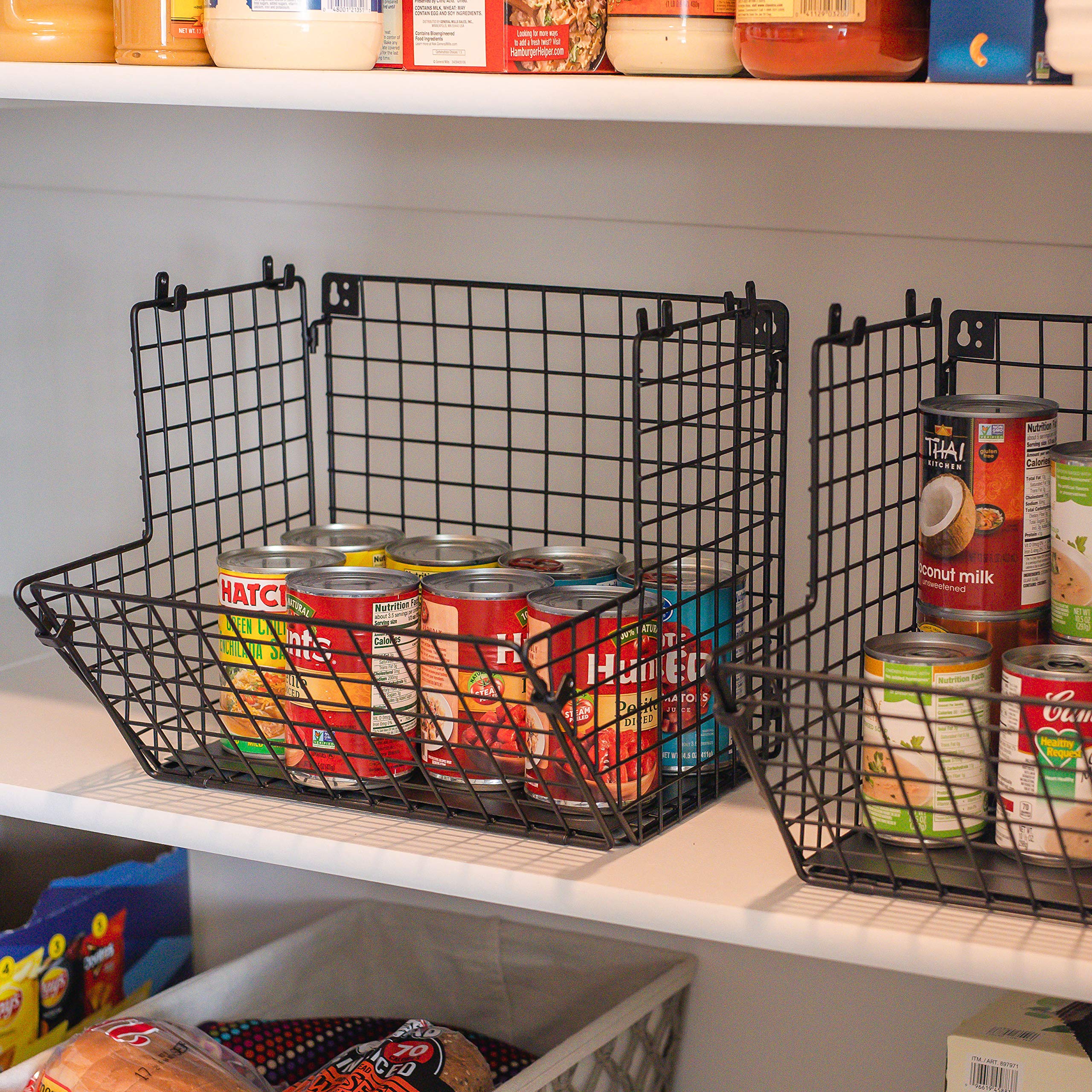3-Tier Hanging Fruit Basket Organizer with 6 Banana Hooks & 3 Chalkboard Labels - Sturdy Metal Storage Shelf for Kitchen Pantry, Bathroom, Laundry Room & Garage - Perfect for Organizing Fruits, Vegetables, Spices & Household Items