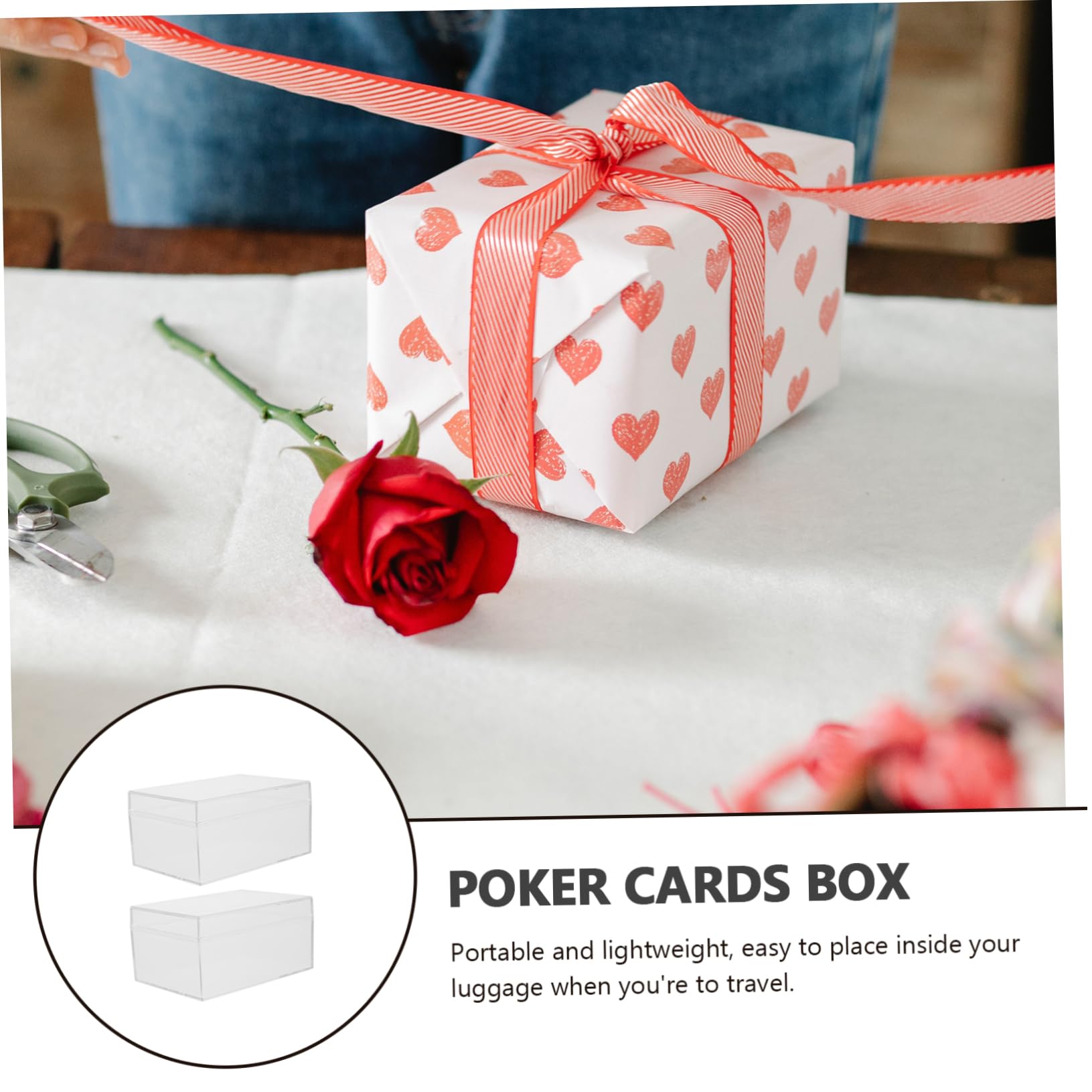 Hohopeti 2-Piece Plastic Poker Card Holder Case - Deck Storage Box for Playing Cards | Perfect for Poker Nights, Game Nights, and Travel
