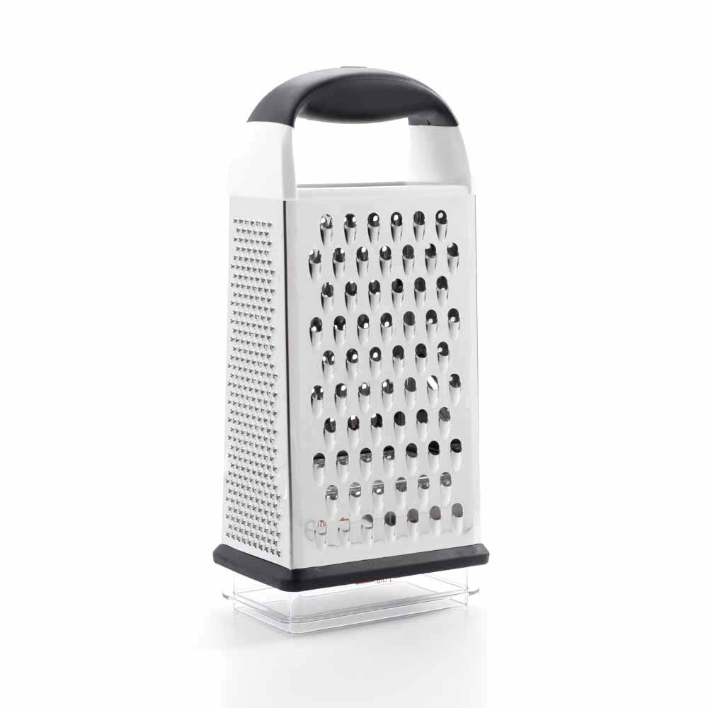 OXO Box Grater - 4-Sided Stainless Steel Cheese & Vegetable Shredder for Kitchen, Cooking & Baking | Perfect for Grating Cheese, Zesting Citrus & Shredding Veggies