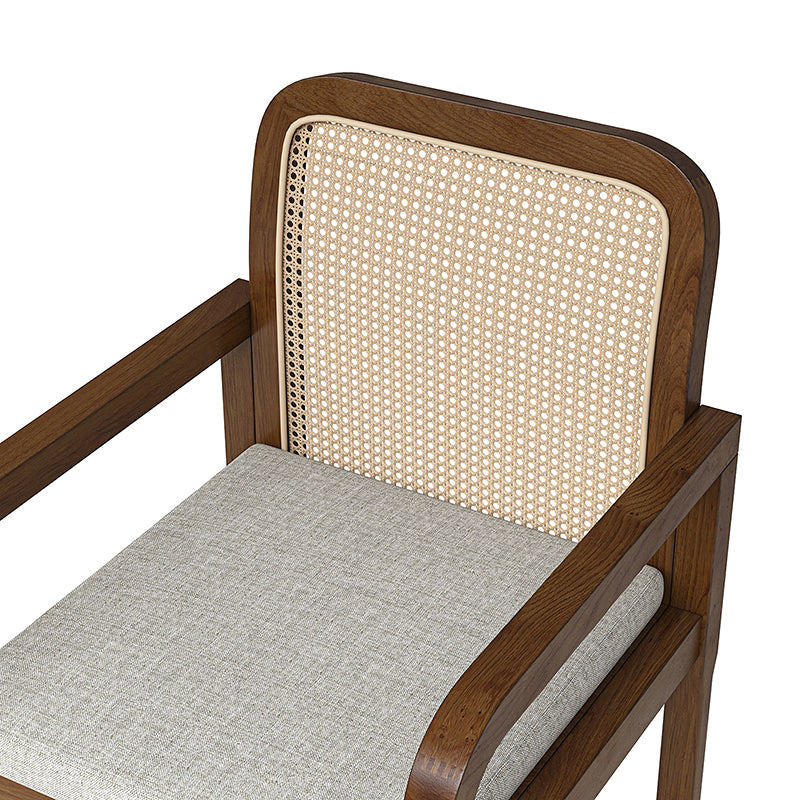 Kevin Rattan Dining Chairs - Mid Century Modern Accent Chairs with Elegant Woven Backrest | Perfect for Dining Rooms, Living Spaces & Boho Home Decor