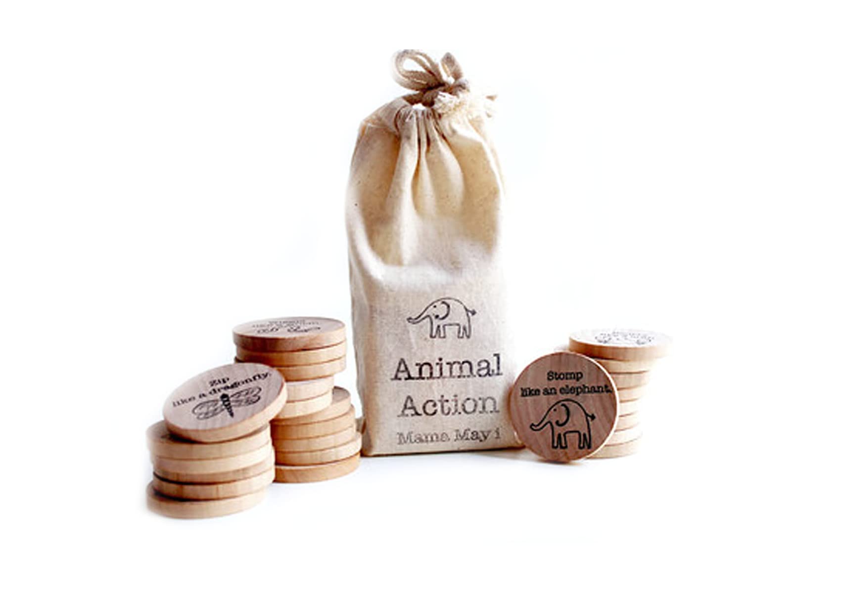 Animal Action Wooden Charades Game - Fun Family Party Activity for Kids & Adults, Perfect for Game Nights, Classroom, and Team Building
