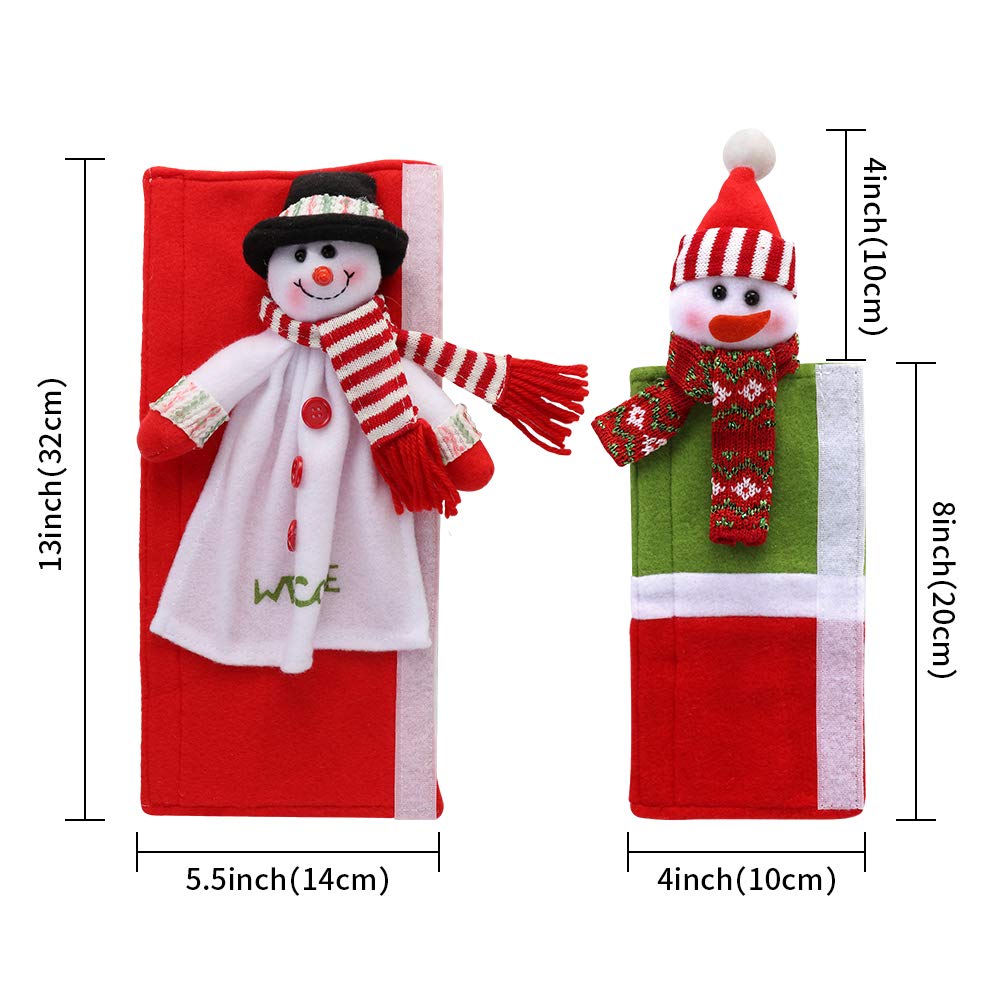 OurWarm 3D Cute Snowman Refrigerator Handle Covers Set of 4 - Festive Kitchen Appliance Decor for Christmas - Perfect for Holiday Home Decor & Gift Giving