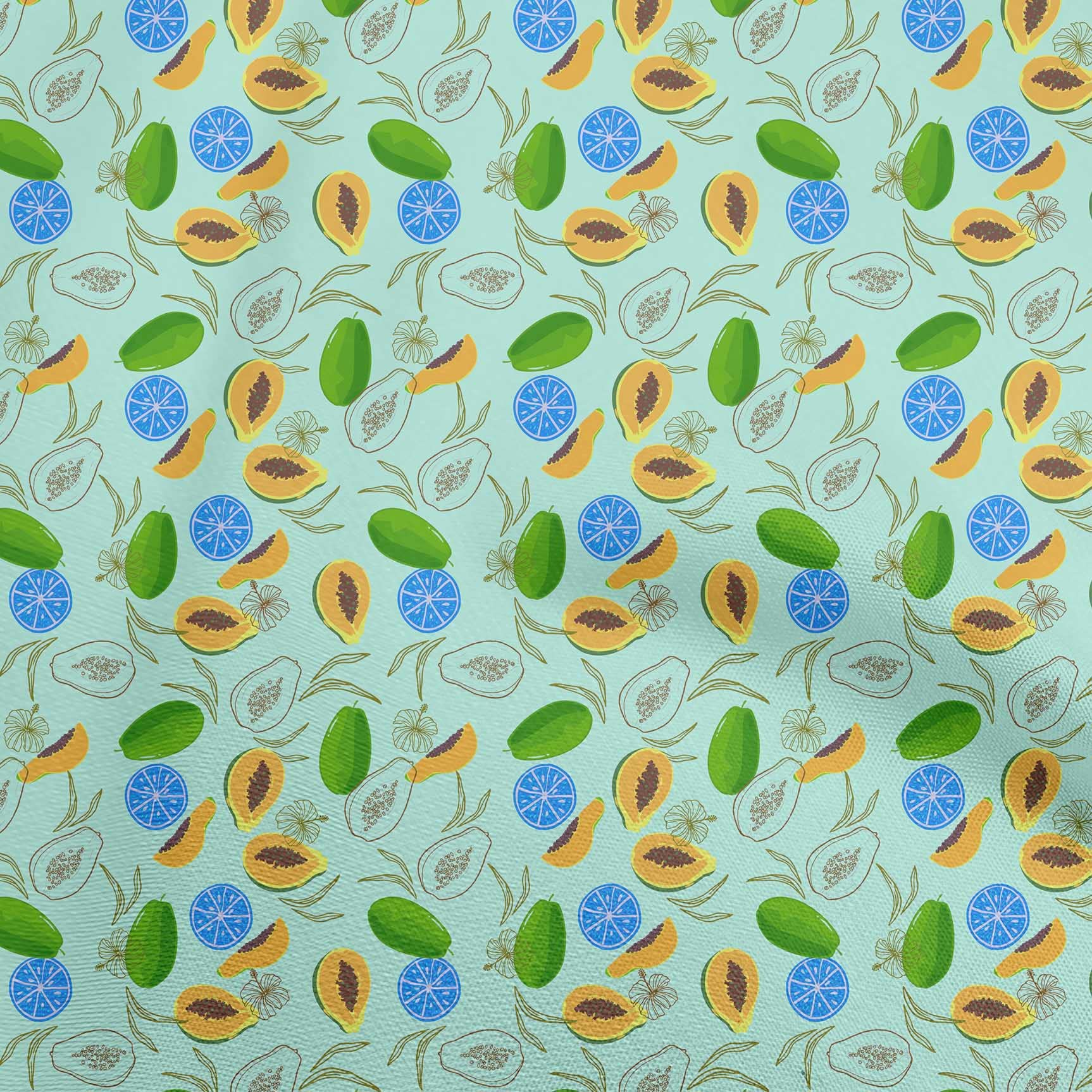 oneOone Silk Tabby Aquamarine Green Fabric - 42 Inch Wide Printed DIY Sewing Material by The Yard for Clothing, Dresses & Home Decor Projects | Premium Quality Silk Fabric for Sewing, Quilting & Crafting