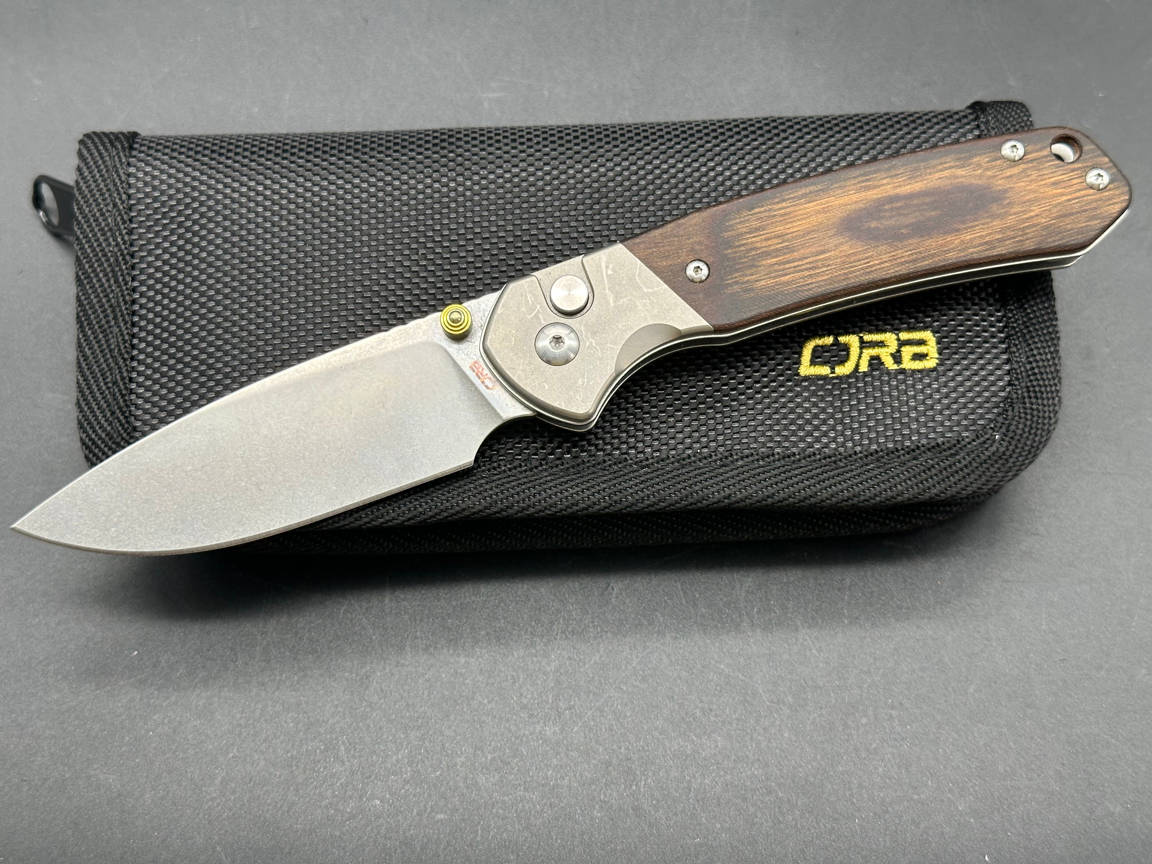CJRB Pyrite Pocket Knife - Exclusive Pakawood Handle Folding Knife for EDC, Camping & Outdoor Adventures