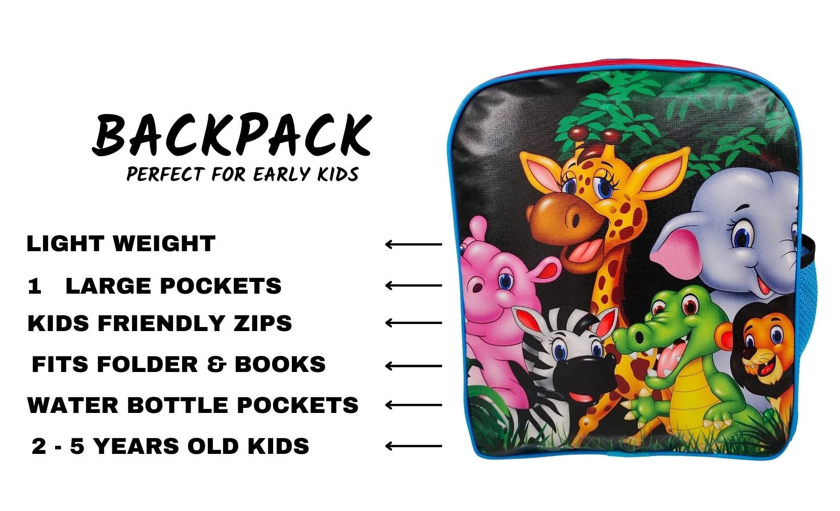 ANNACREATIONS Stylish Animal Print Kids School Backpack for Girls & Boys - Durable Polyester Bookbag with Adjustable Straps - Perfect for Elementary School, Travel & Daily Use