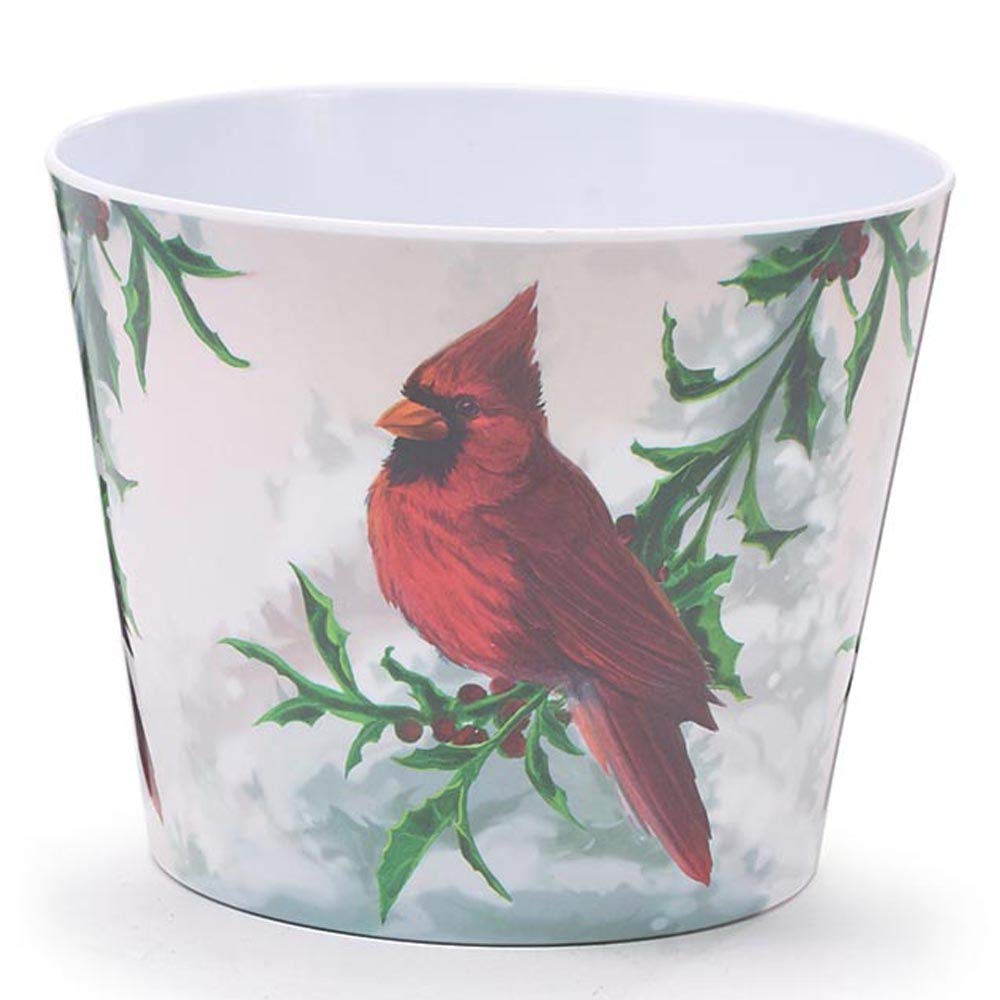 Burton BURTON Festive Cardinal Melamine Pot Cover (6 Inch) - Durable & Decorative Kitchen Accessory for Holiday Cooking & Serving