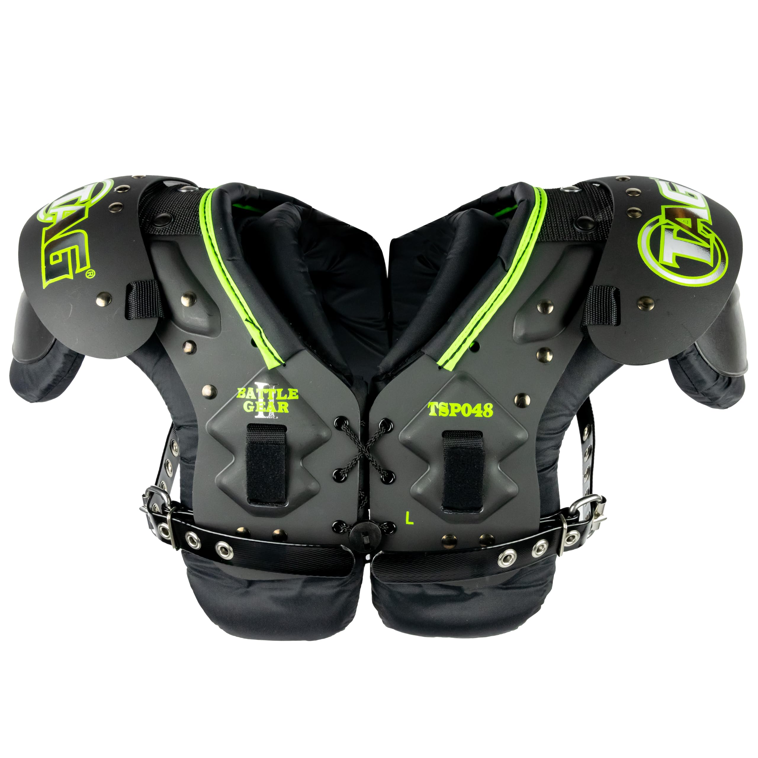 Battle Gear II Youth Football Shoulder Pads TSP48 with Buckle Side Strap - Lightweight Protective Gear for Young Athletes in Training & Games
