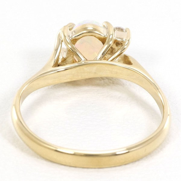 14K Yellow Gold Opal Diamond Ring for Women - Elegant Birthstone Jewelry Gift for Anniversary, Engagement & Special Occasions
