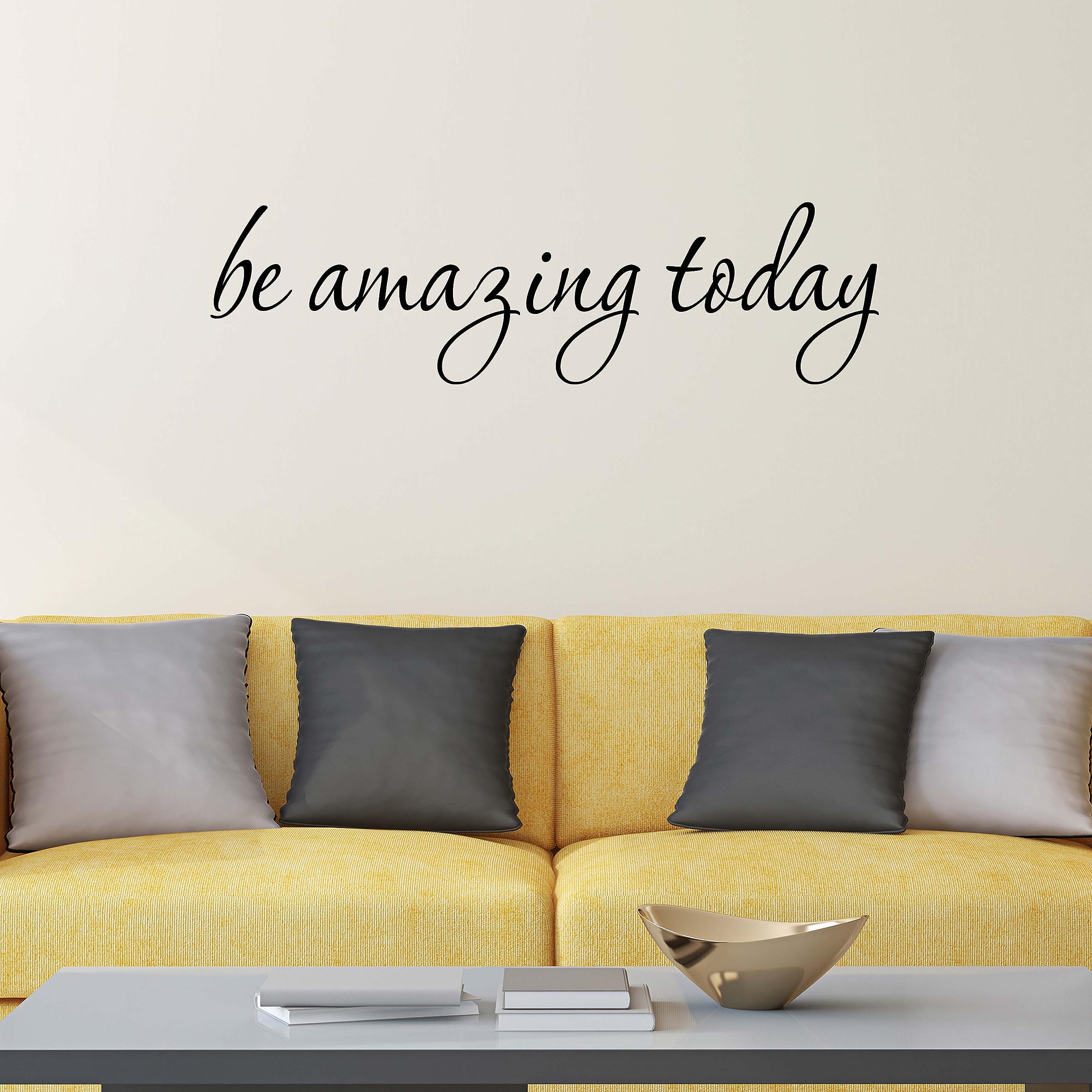 Be Amazing Today Wall Decal Sticker - Motivational & Inspirational Home Decor - Self-Adhesive Vinyl Wall Art for Bedroom, Office, Nursery - Made in USA - Black