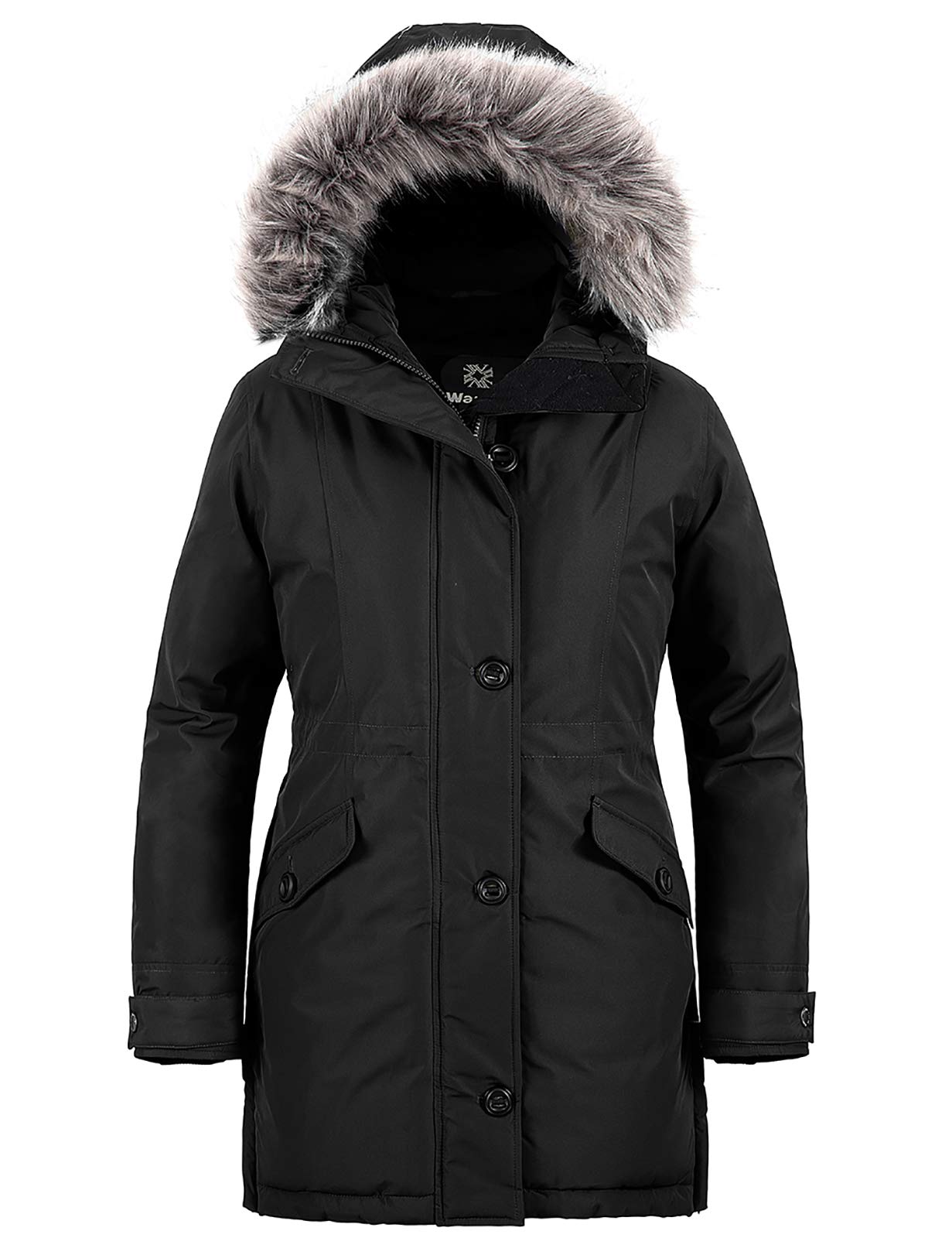 Wantdo Women's Long Puffer Winter Coat - Hooded Parka Jacket for Cold Weather, Outdoor Activities & Daily Commute