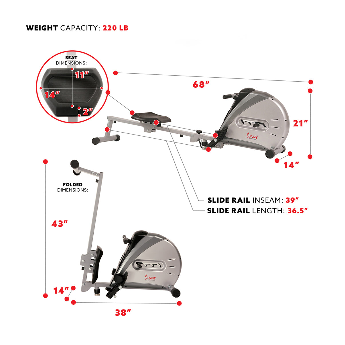 Elastic Cord Rowing Machine - Adjustable Bungee Resistance Rower for Home Gym Workouts | Perfect for Cardio Training, Full-Body Exercise & Indoor Fitness