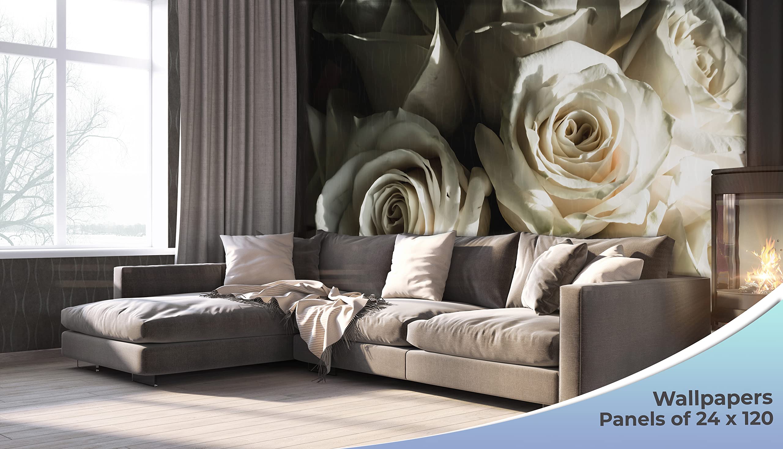 Floral Peel & Stick Wallpaper - Self-Adhesive Wall Decor for Living Room & Interior Design - Easy DIY Home Upgrade