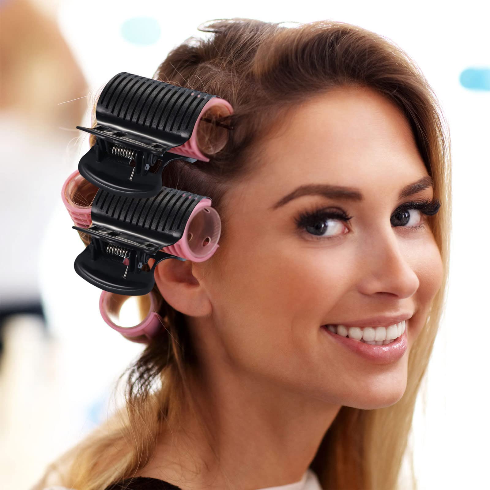 Hot Roller Clips for Hair - 12 Pack Black Hair Curler Claw Clips Replacement for Women & Girls - Perfect for Sectioning, Styling, and Creating Voluminous Curls at Home or Salon