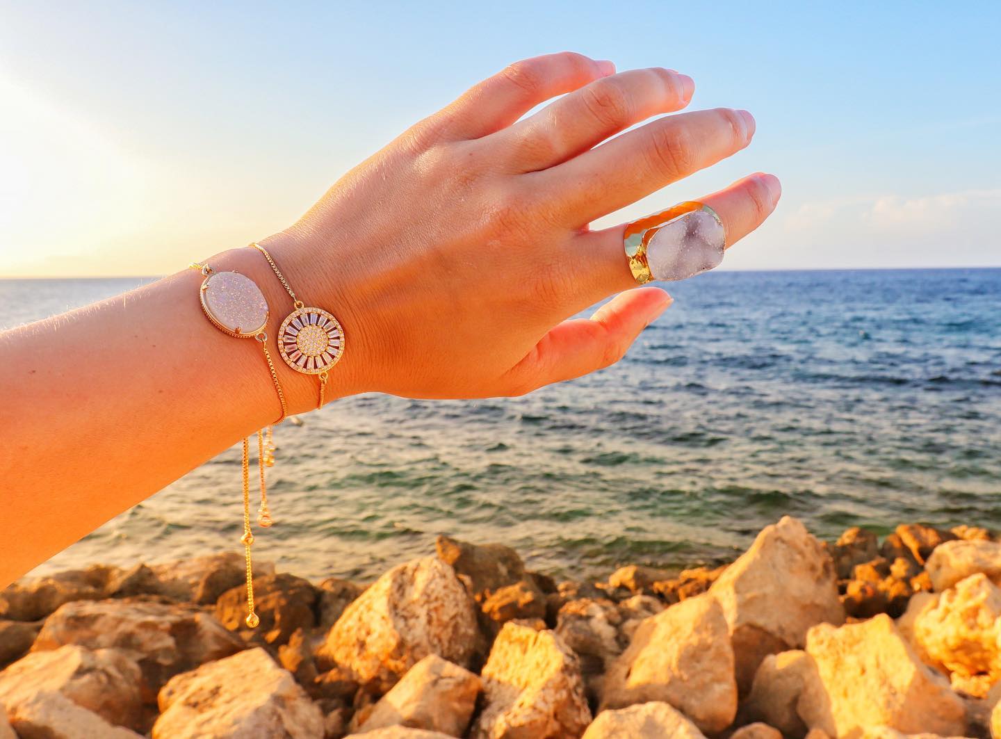 Harper Crystal Adjustable Gold Bracelet for Women - Elegant Fashion Jewelry Gift for Birthday, Anniversary & Special Occasions