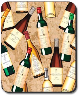 Dan Morris Art Plates & Wine Bottles Mouse Pad - Premium Desk Accessory for Office, Gaming & Home Decor